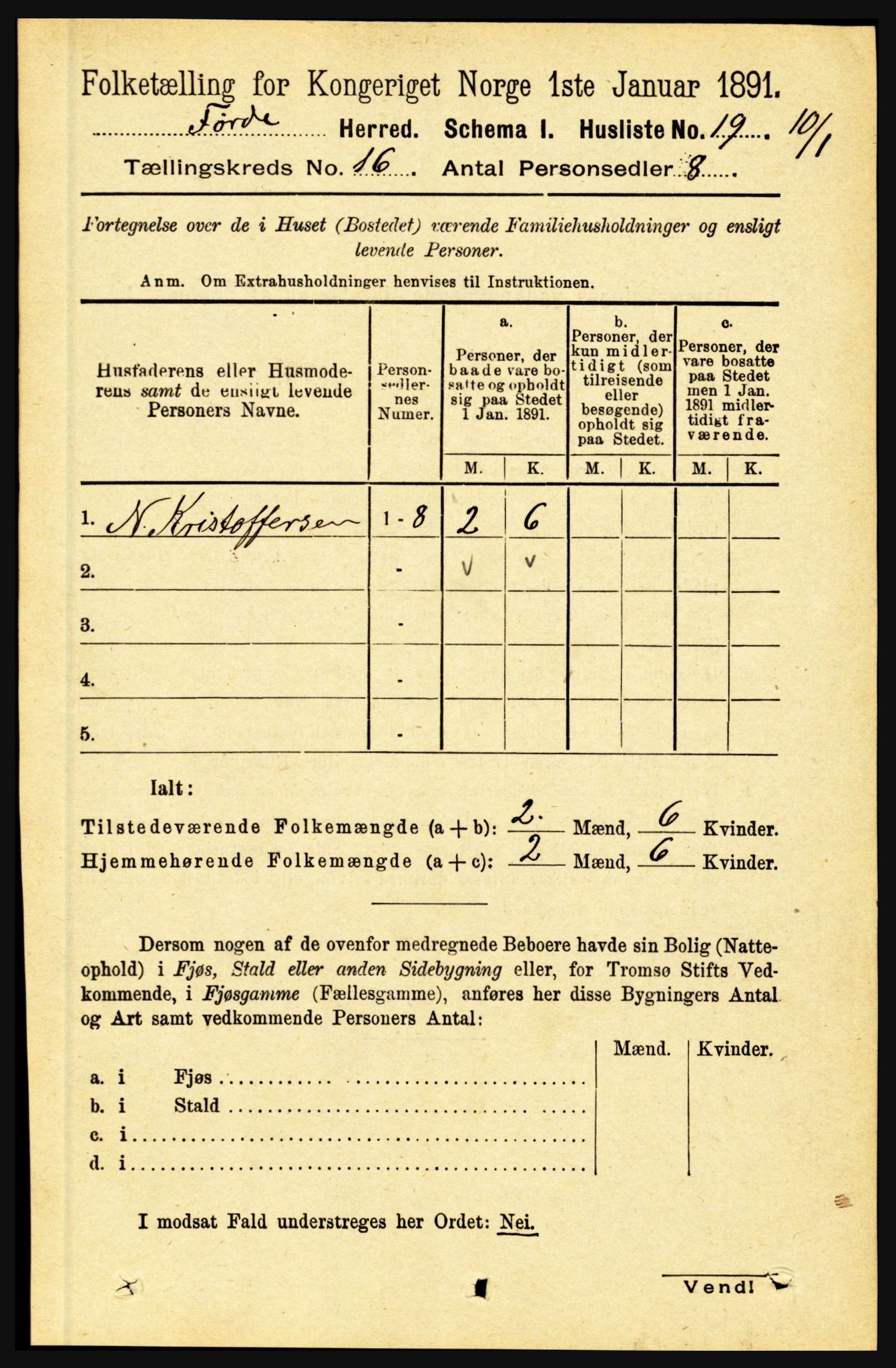 RA, 1891 census for 1432 Førde, 1891, p. 5825