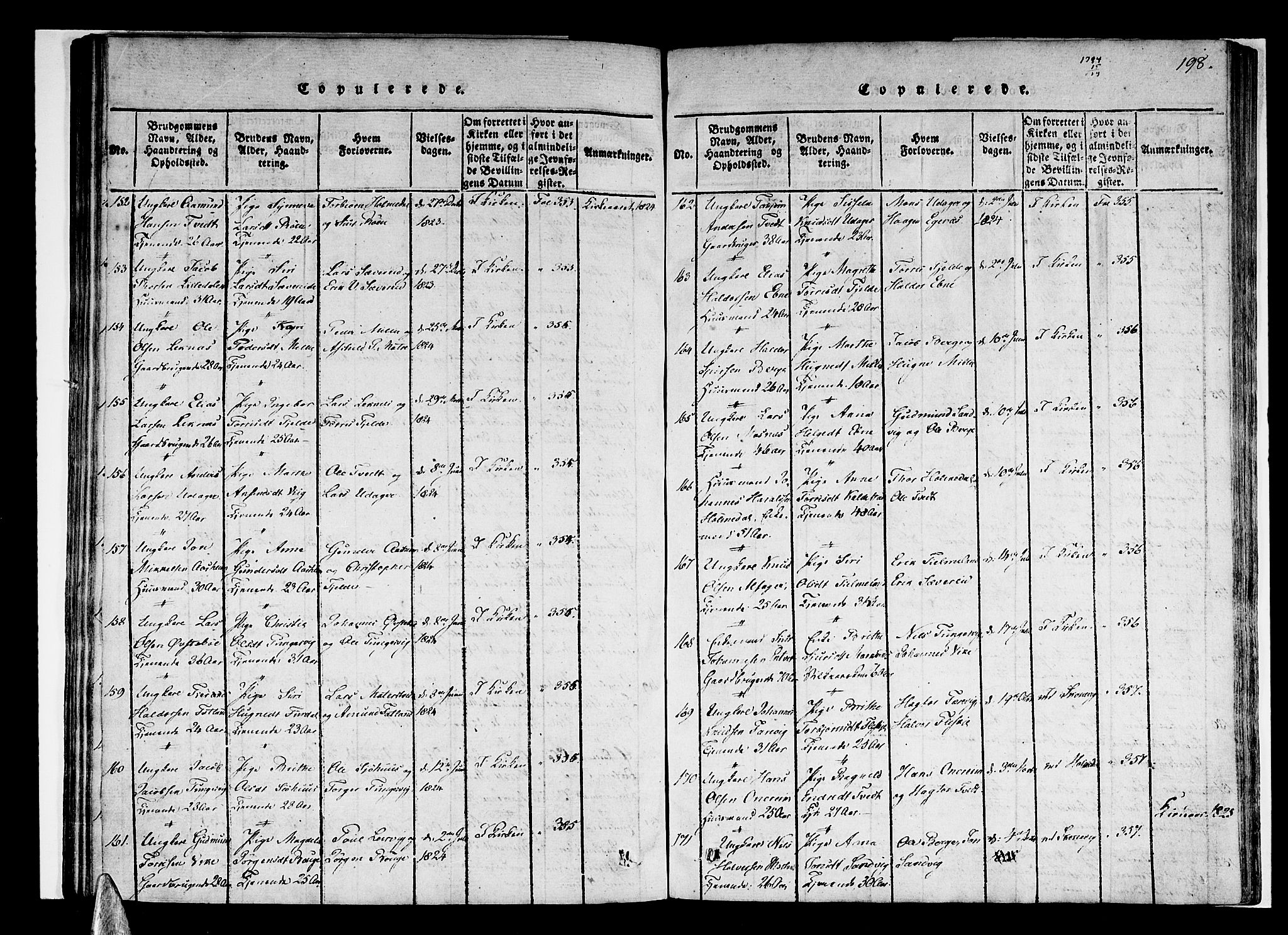 Skånevik sokneprestembete, AV/SAB-A-77801/H/Haa: Parish register (official) no. A 3, 1815-1828, p. 198