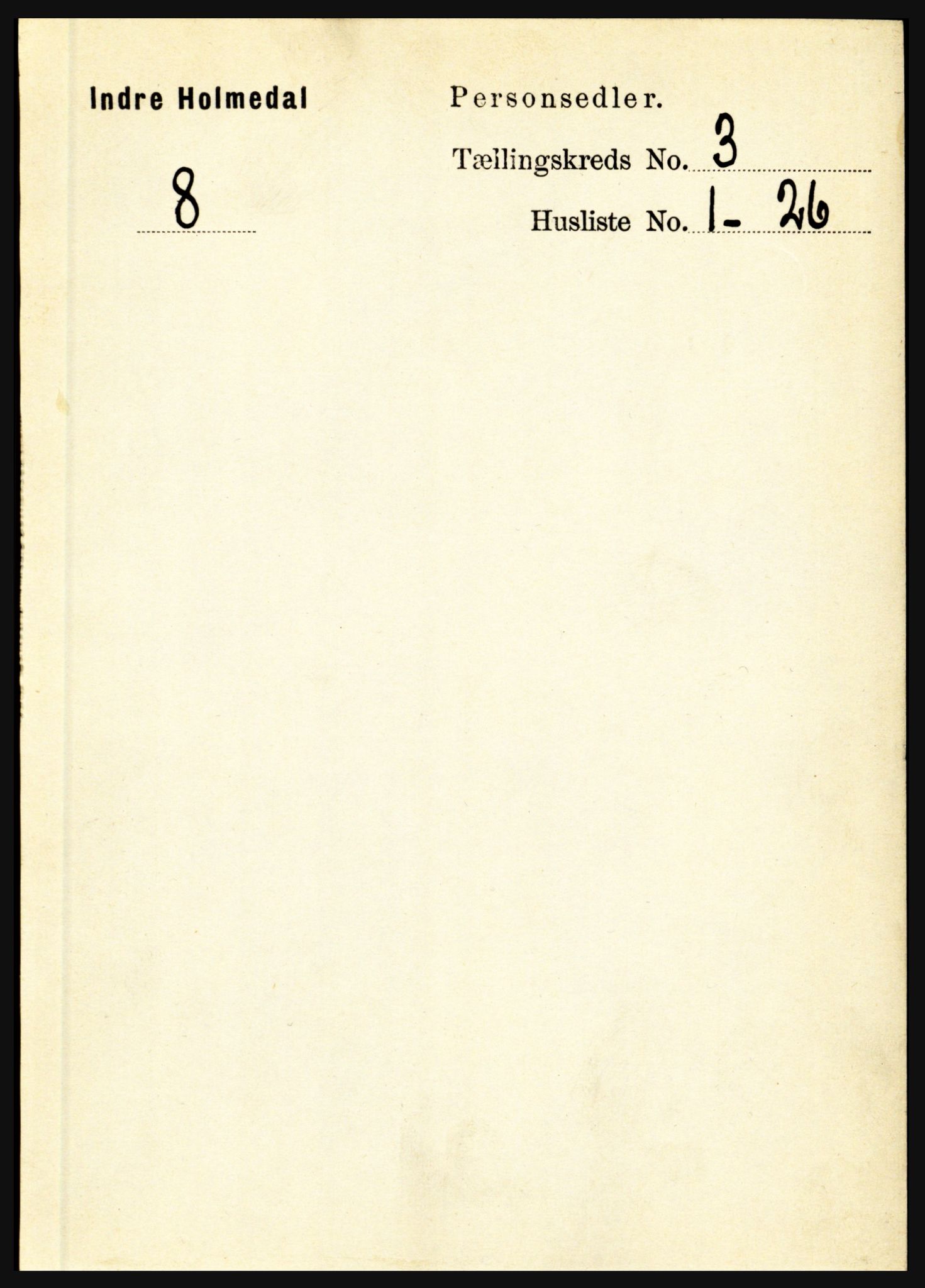 RA, 1891 census for 1430 Indre Holmedal, 1891, p. 894