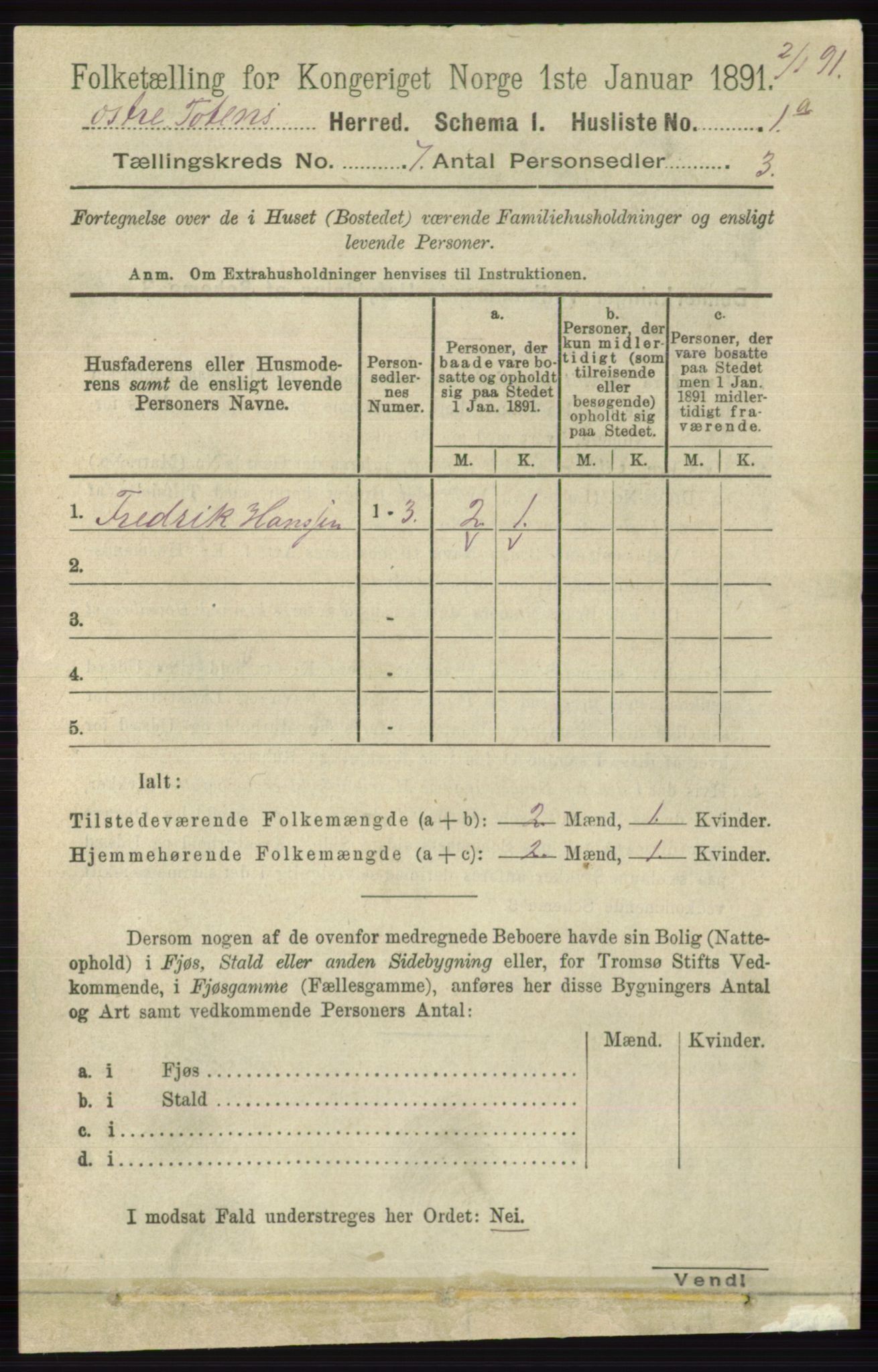 RA, 1891 census for 0528 Østre Toten, 1891, p. 4351