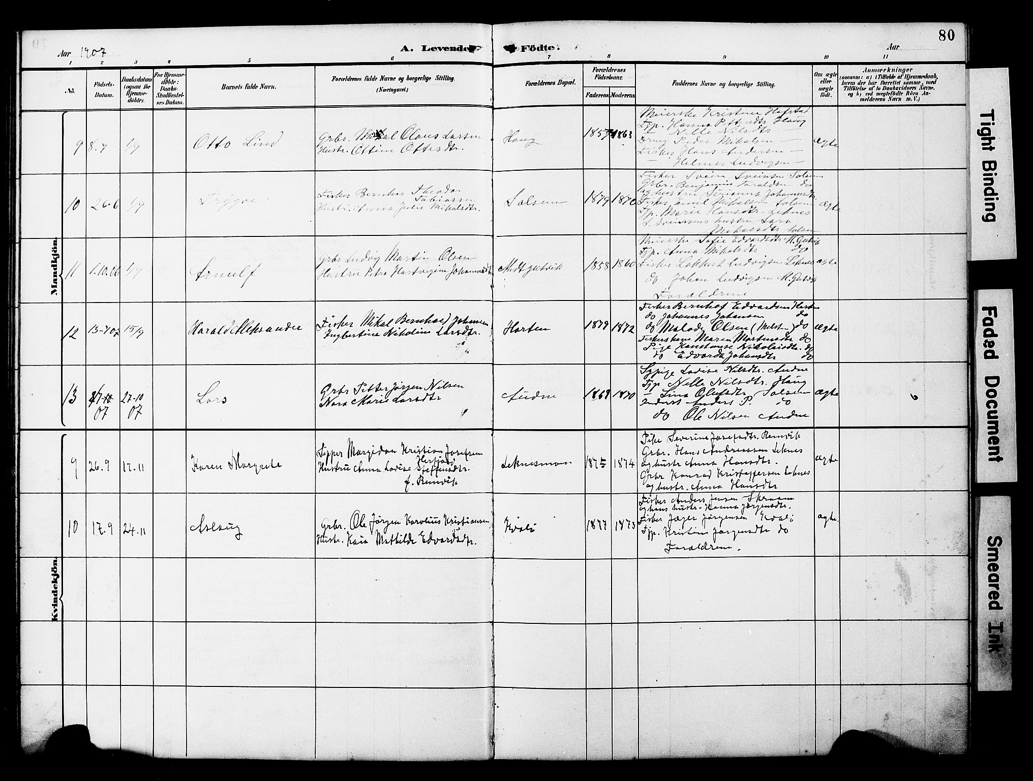 Ministerialprotokoller, klokkerbøker og fødselsregistre - Nord-Trøndelag, AV/SAT-A-1458/788/L0701: Parish register (copy) no. 788C01, 1888-1913, p. 80