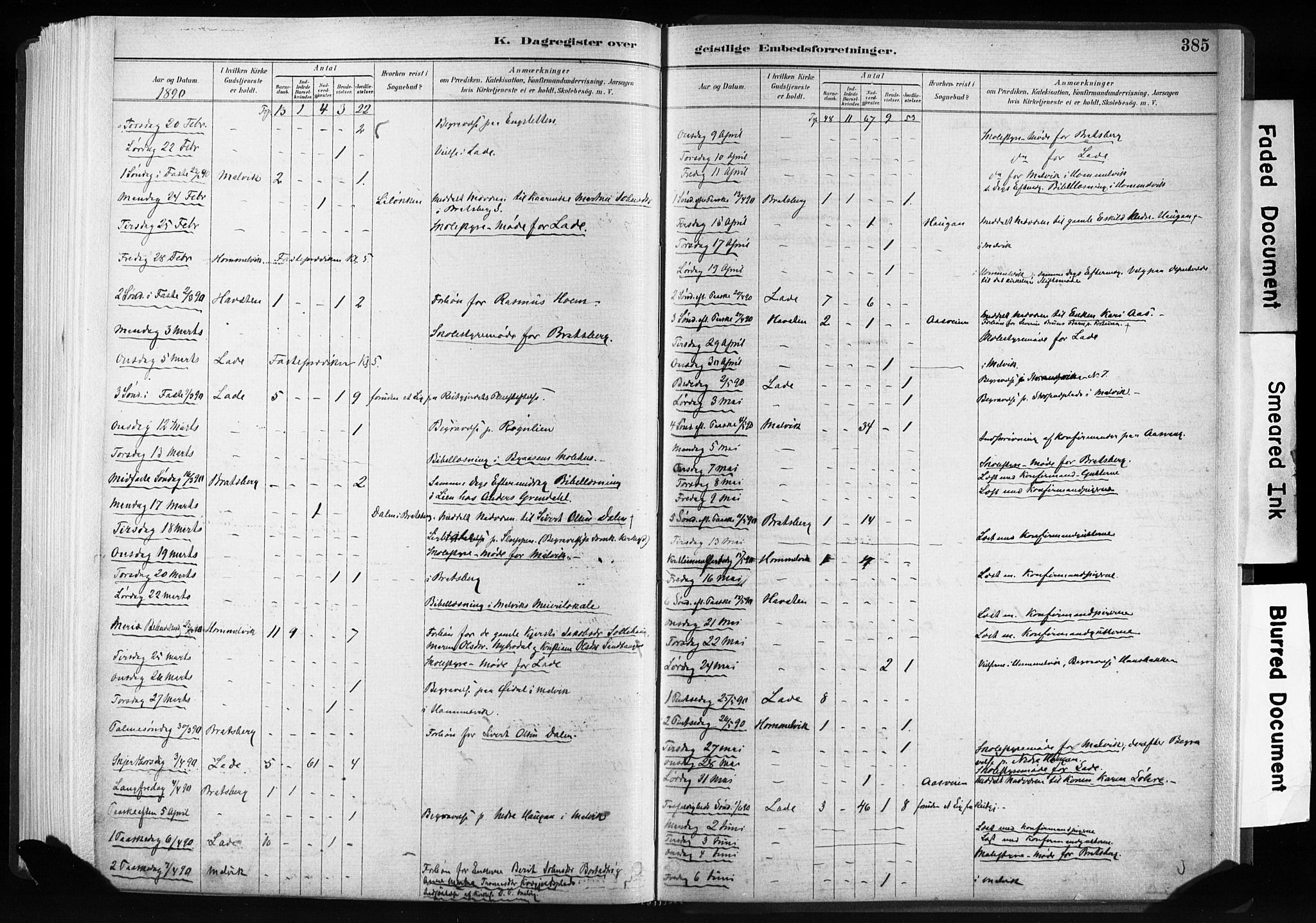 Ministerialprotokoller, klokkerbøker og fødselsregistre - Sør-Trøndelag, SAT/A-1456/606/L0300: Parish register (official) no. 606A15, 1886-1893, p. 385
