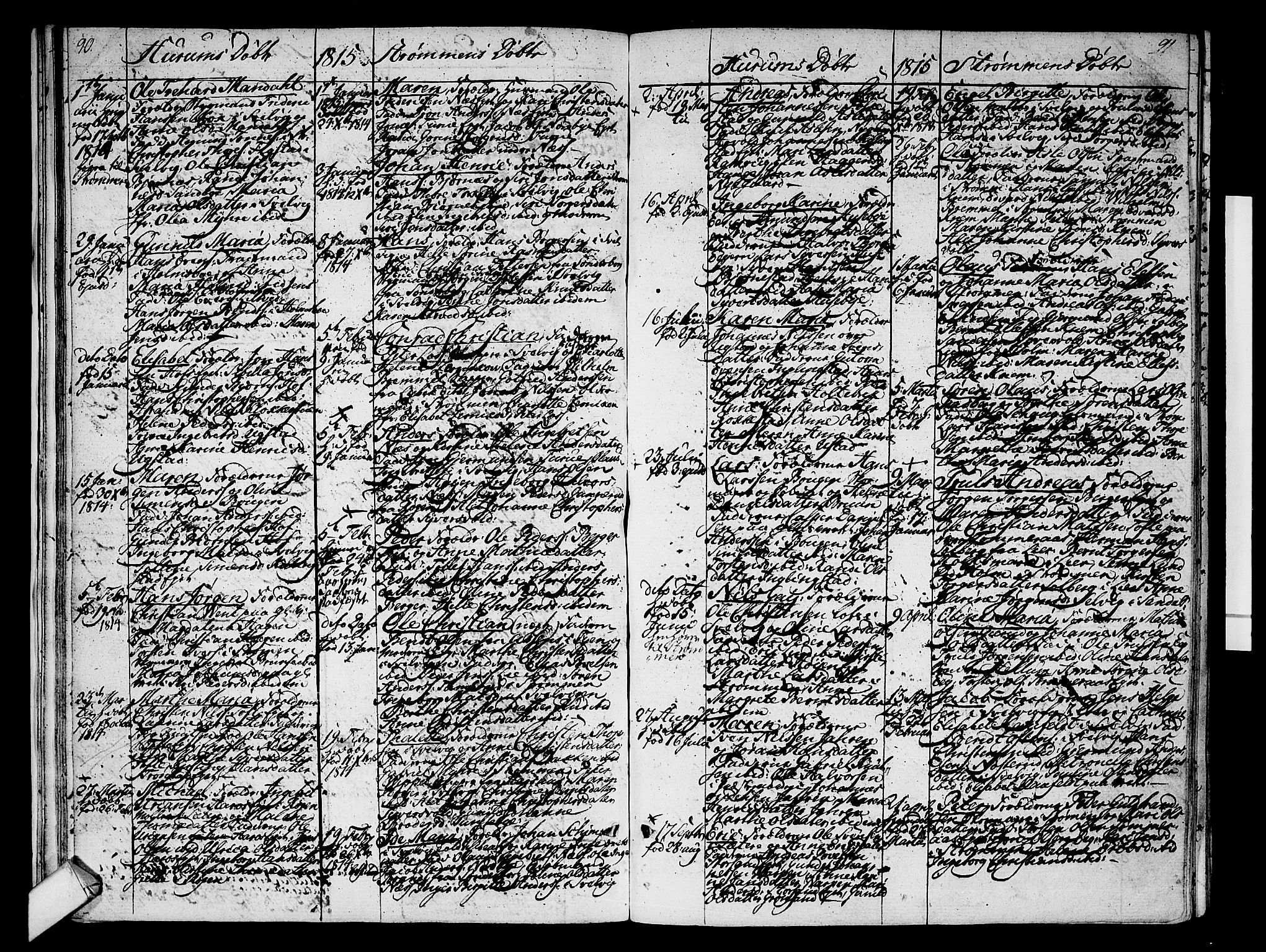 Hurum kirkebøker, SAKO/A-229/F/Fa/L0008: Parish register (official) no. 8, 1810-1815, p. 90-91