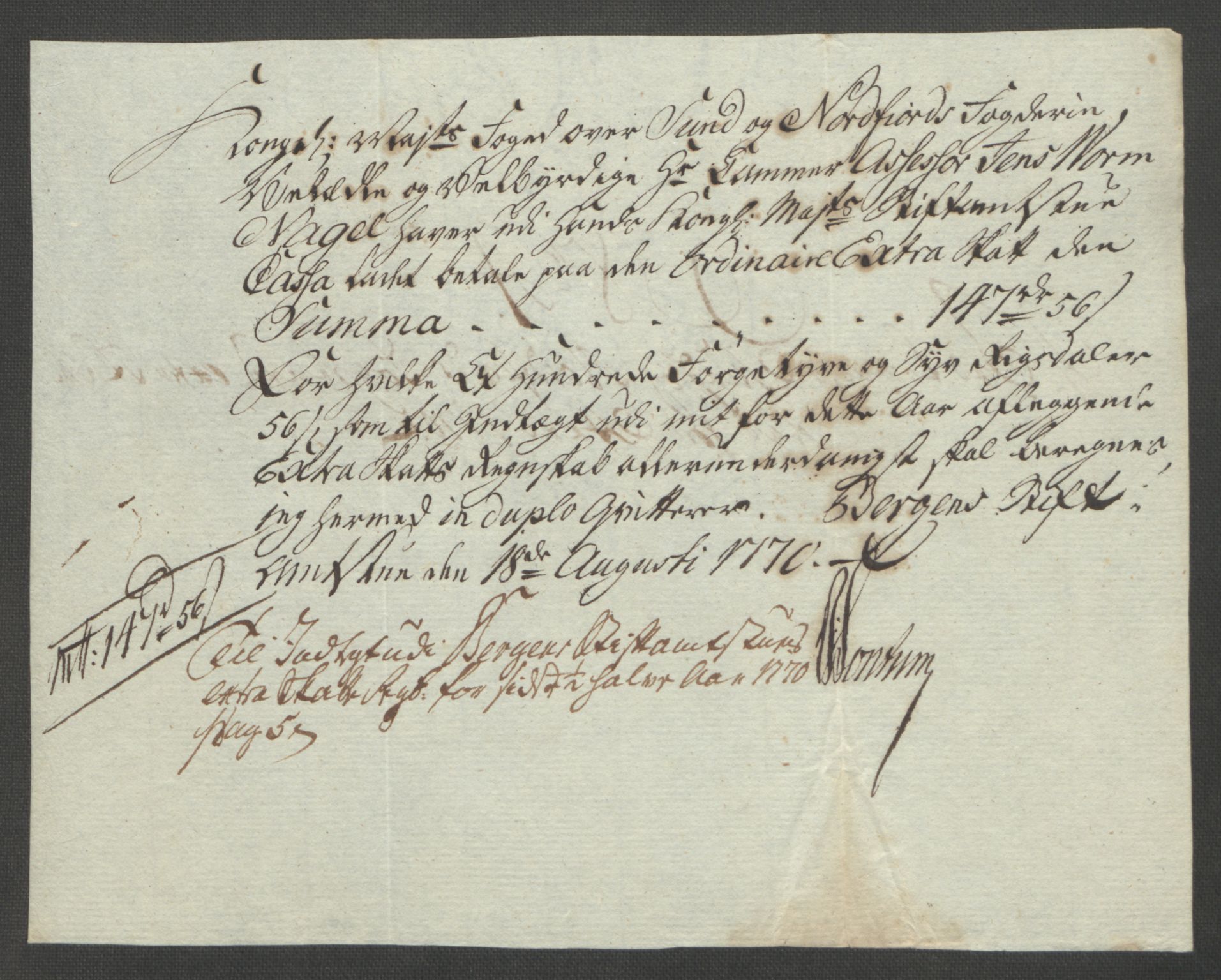 Rentekammeret inntil 1814, Reviderte regnskaper, Fogderegnskap, RA/EA-4092/R53/L3550: Ekstraskatten Sunn- og Nordfjord, 1762-1771, p. 317
