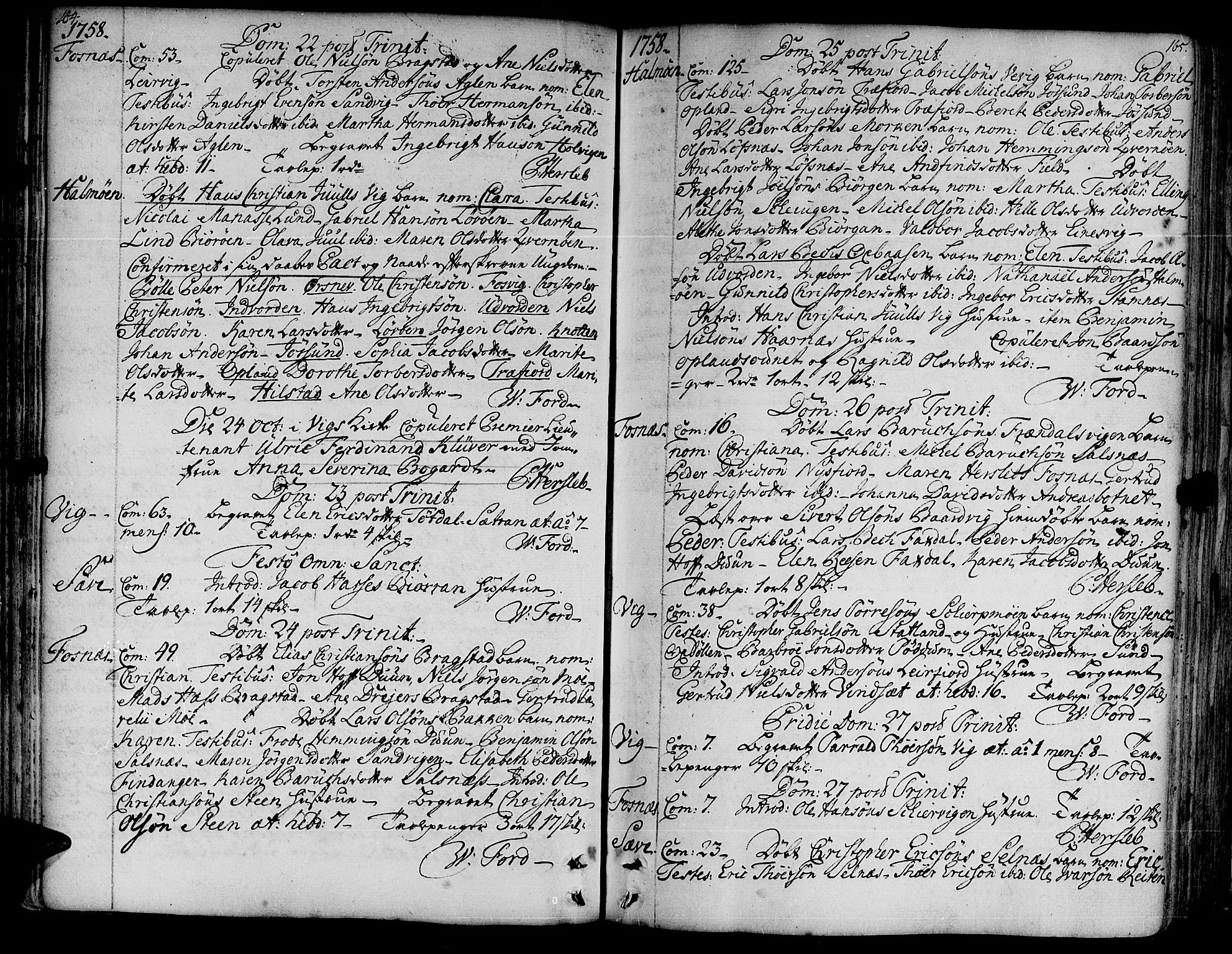 Ministerialprotokoller, klokkerbøker og fødselsregistre - Nord-Trøndelag, SAT/A-1458/773/L0607: Parish register (official) no. 773A01, 1751-1783, p. 164-165
