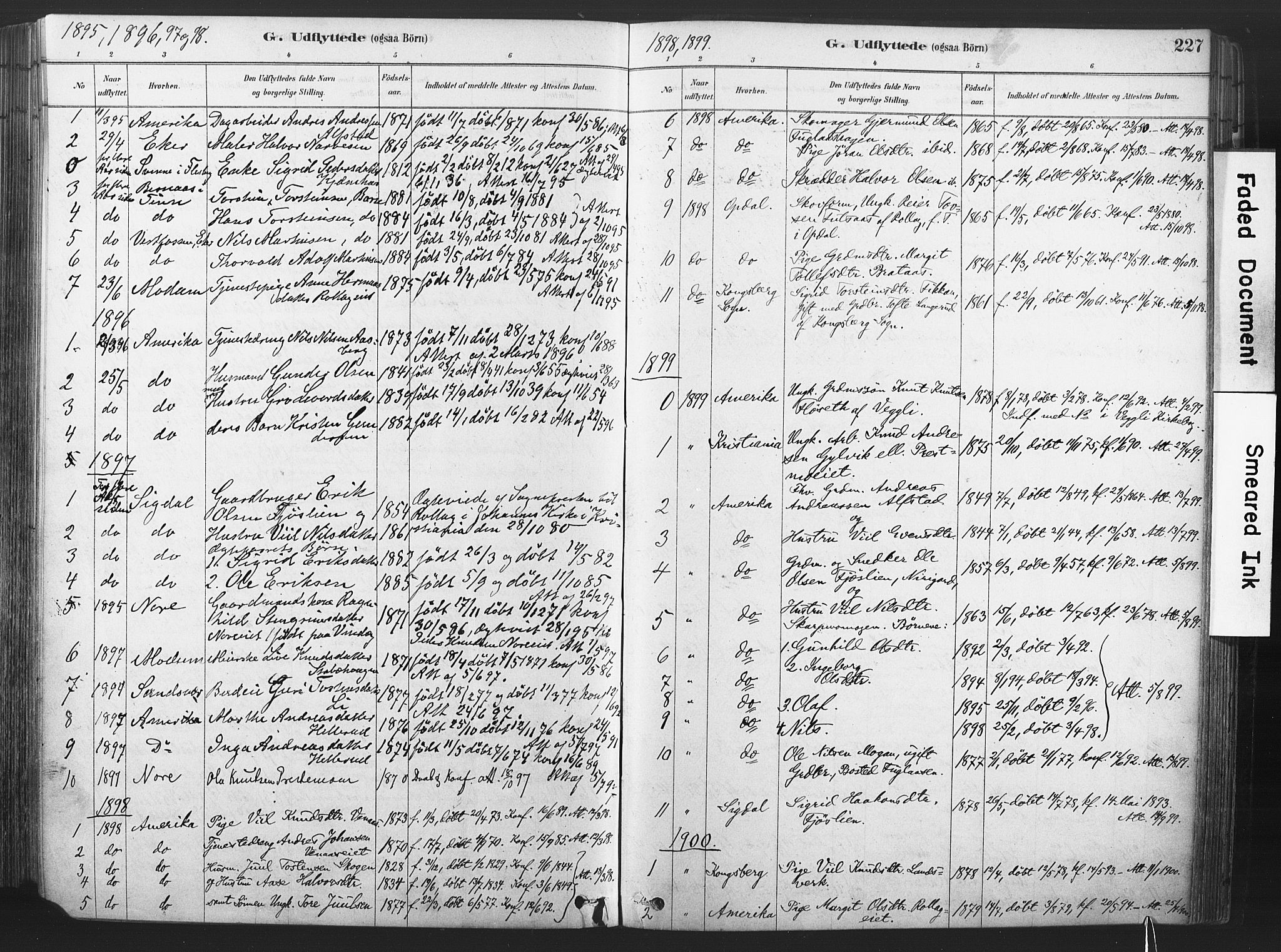 Rollag kirkebøker, SAKO/A-240/F/Fa/L0011: Parish register (official) no. I 11, 1878-1902, p. 227