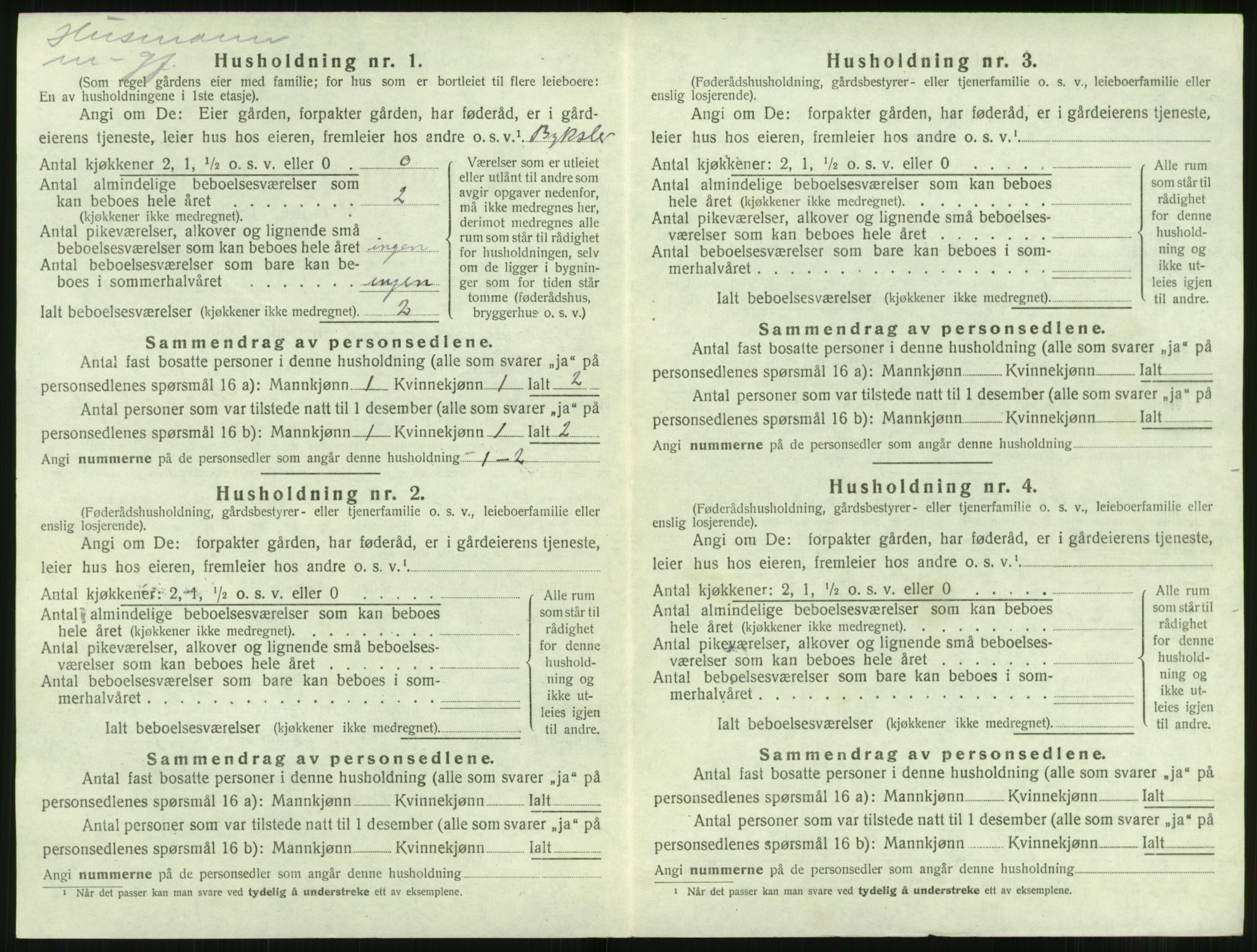 SAT, 1920 census for Hjørundfjord, 1920, p. 308