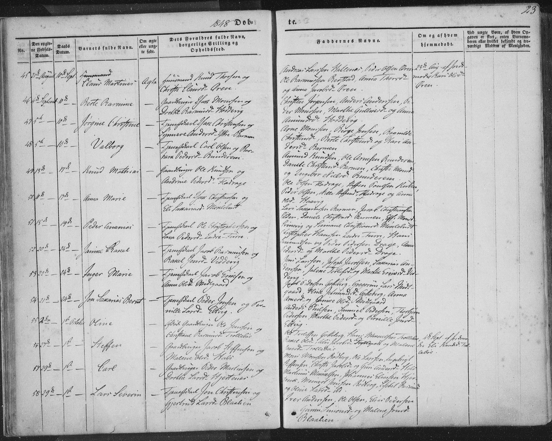 Selje sokneprestembete, AV/SAB-A-99938/H/Ha/Haa/Haaa: Parish register (official) no. A 10, 1844-1858, p. 23