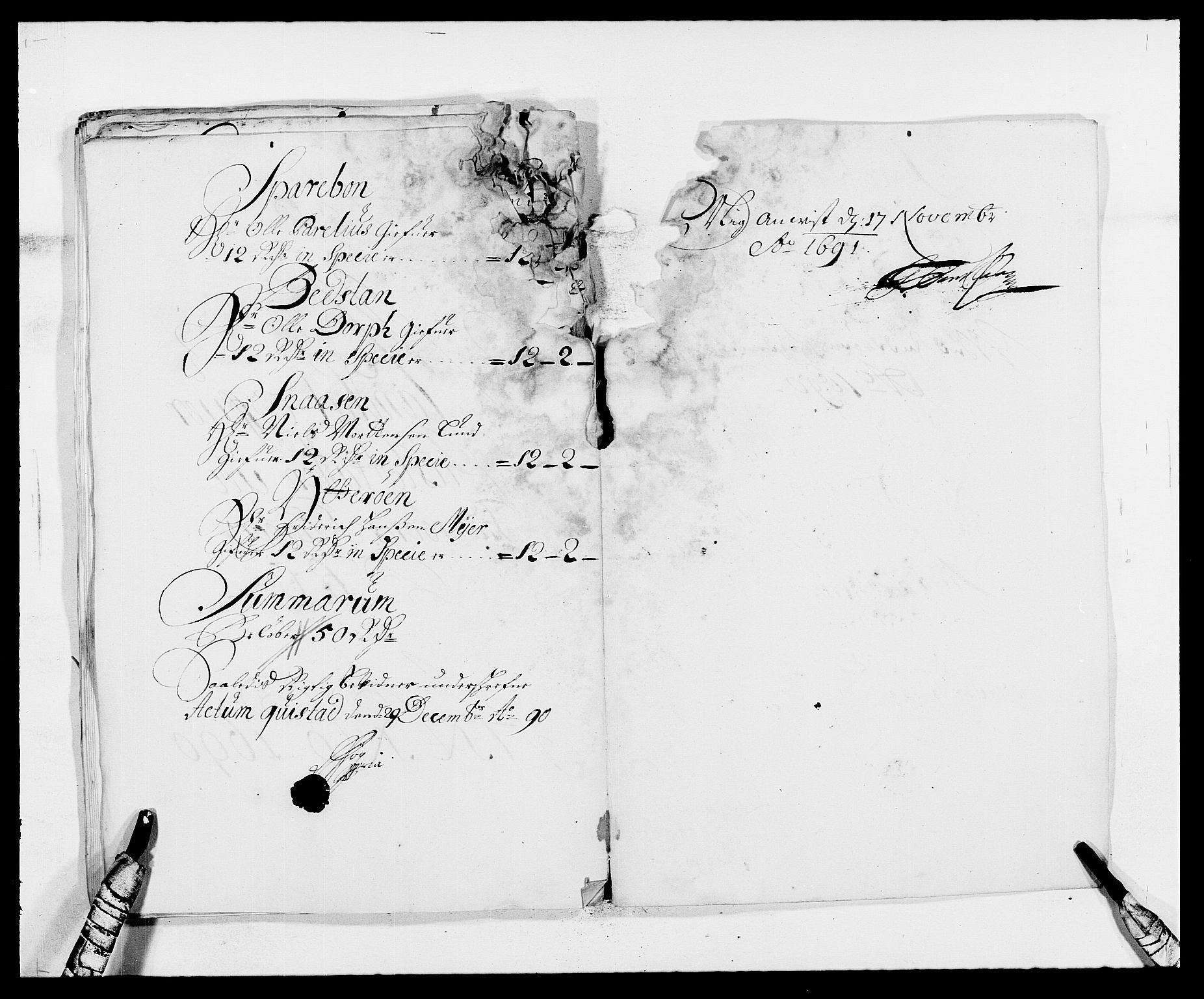 Rentekammeret inntil 1814, Reviderte regnskaper, Fogderegnskap, RA/EA-4092/R63/L4307: Fogderegnskap Inderøy, 1690-1691, p. 180