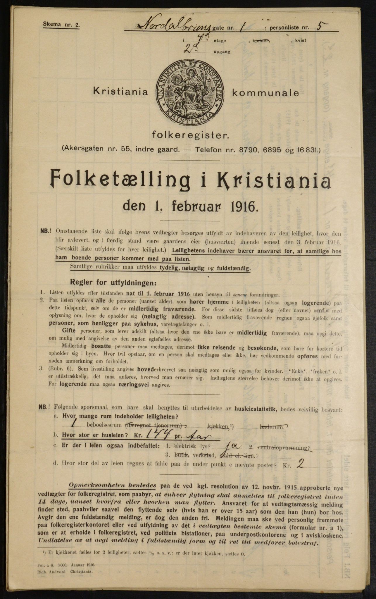 OBA, Municipal Census 1916 for Kristiania, 1916, p. 73903