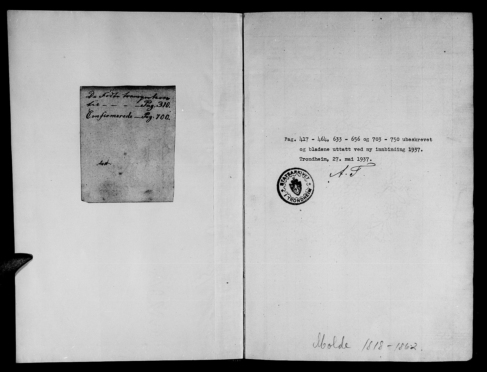 Ministerialprotokoller, klokkerbøker og fødselsregistre - Møre og Romsdal, AV/SAT-A-1454/558/L0700: Parish register (copy) no. 558C01, 1818-1868