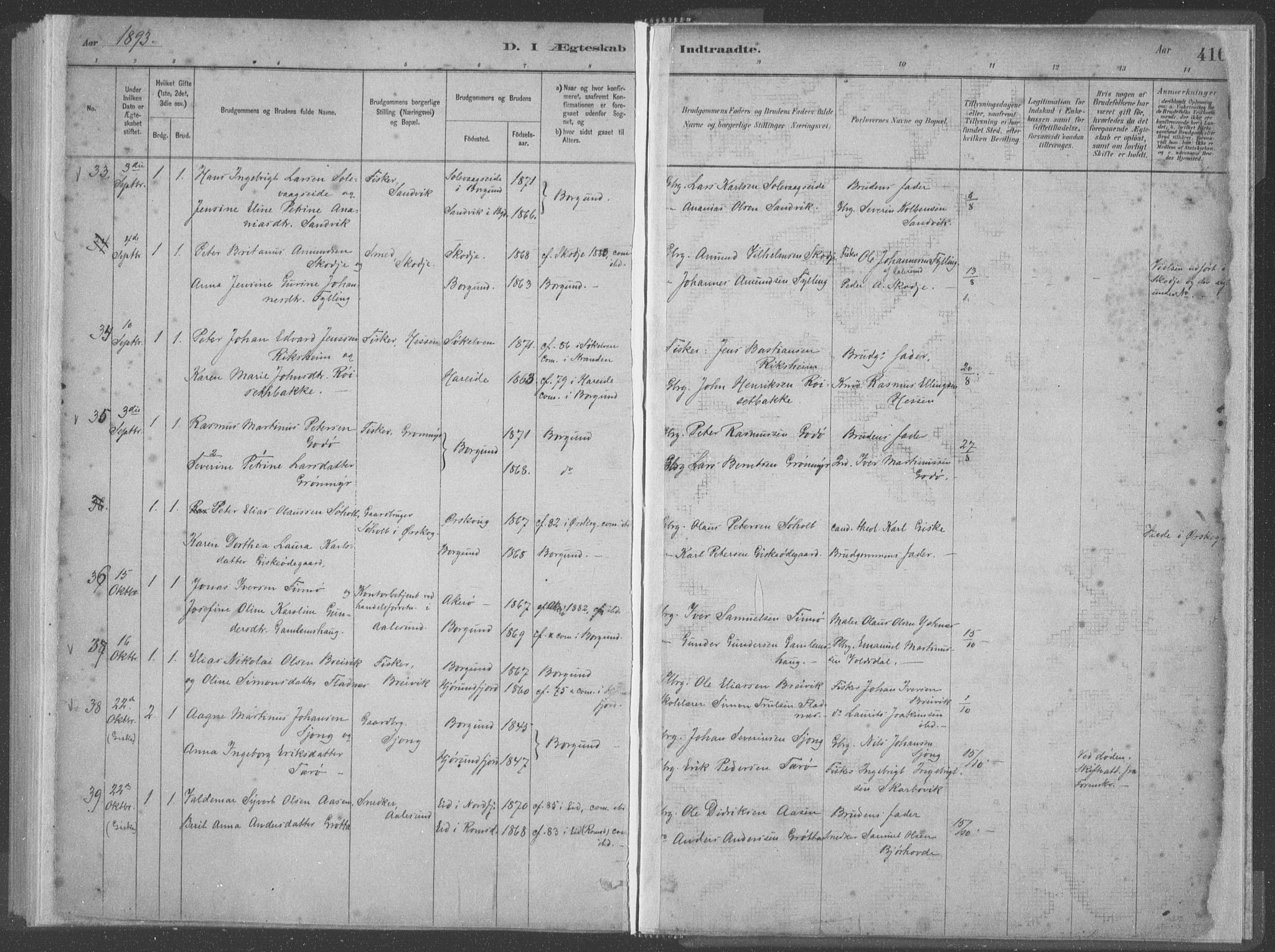 Ministerialprotokoller, klokkerbøker og fødselsregistre - Møre og Romsdal, AV/SAT-A-1454/528/L0402: Parish register (official) no. 528A12II, 1880-1903, p. 416