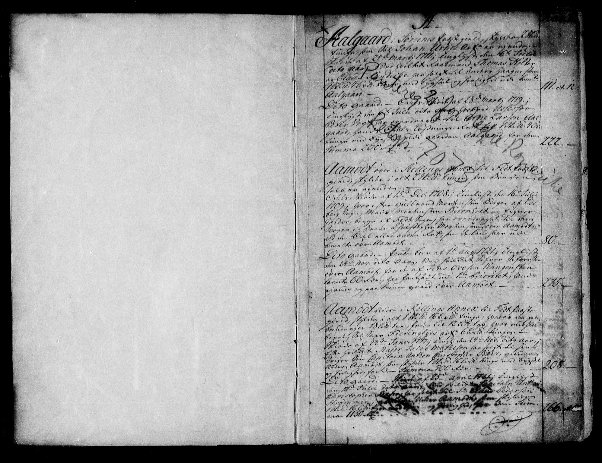 Nedre Romerike sorenskriveri, SAO/A-10469/G/Ga/Gaa/L0002: Mortgage register no. I 2, 1705-1722, p. 1