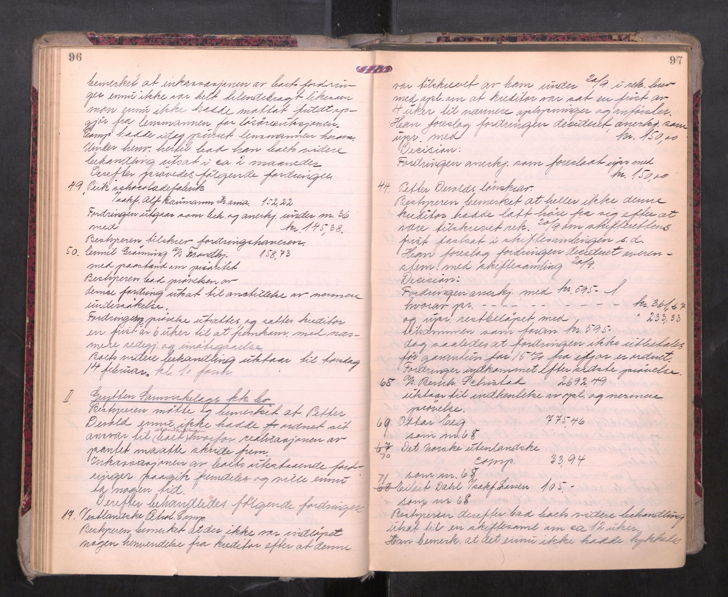 Romsdal sorenskriveri, AV/SAT-A-4149/1/3/3B/L0010: Skiftebehandlingsprotokoll, 1923-1925, p. 96-97