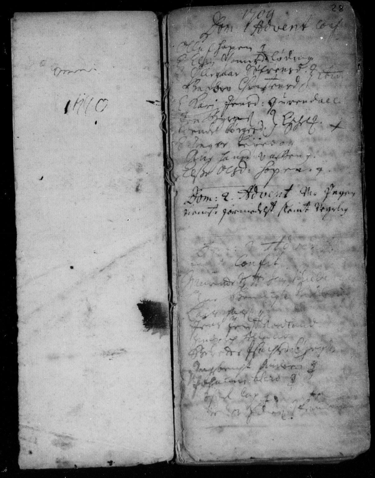 Ministerialprotokoller, klokkerbøker og fødselsregistre - Nordland, AV/SAT-A-1459/859/L0840: Parish register (official) no. 859A00, 1708-1738, p. 28