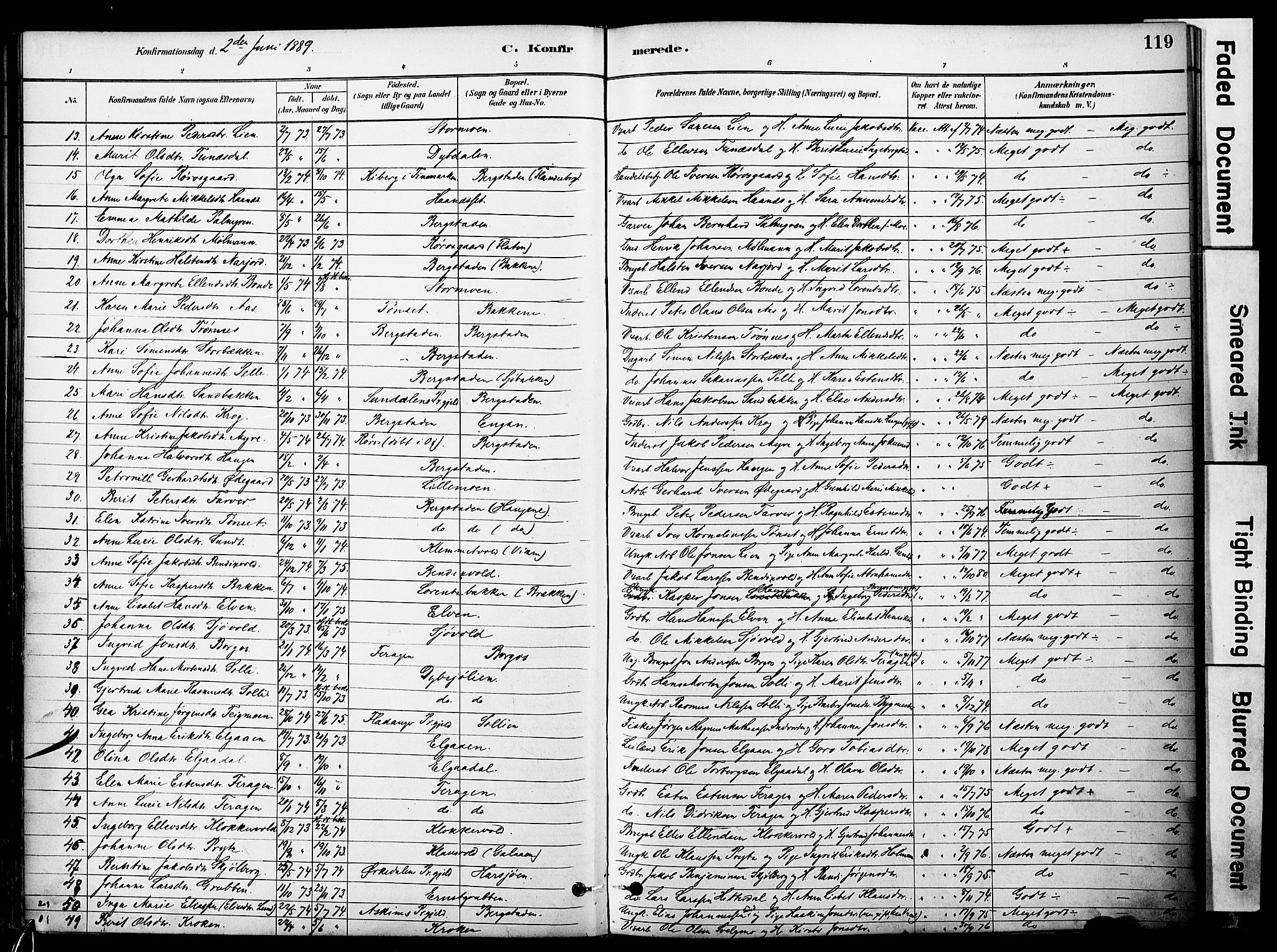 Ministerialprotokoller, klokkerbøker og fødselsregistre - Sør-Trøndelag, SAT/A-1456/681/L0933: Parish register (official) no. 681A11, 1879-1890, p. 119