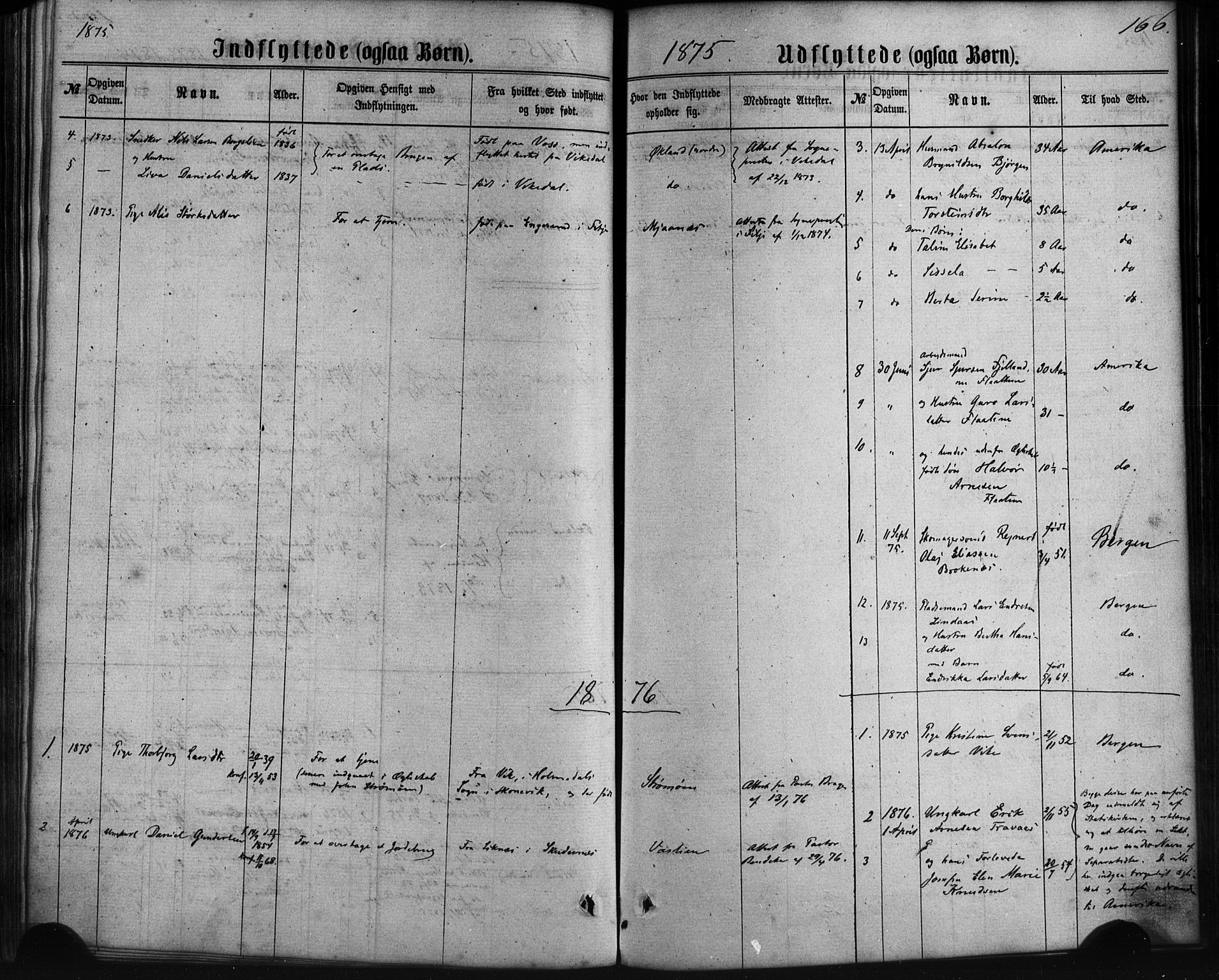 Sveio Sokneprestembete, SAB/A-78501/H/Haa: Parish register (official) no. C 1, 1862-1880, p. 166