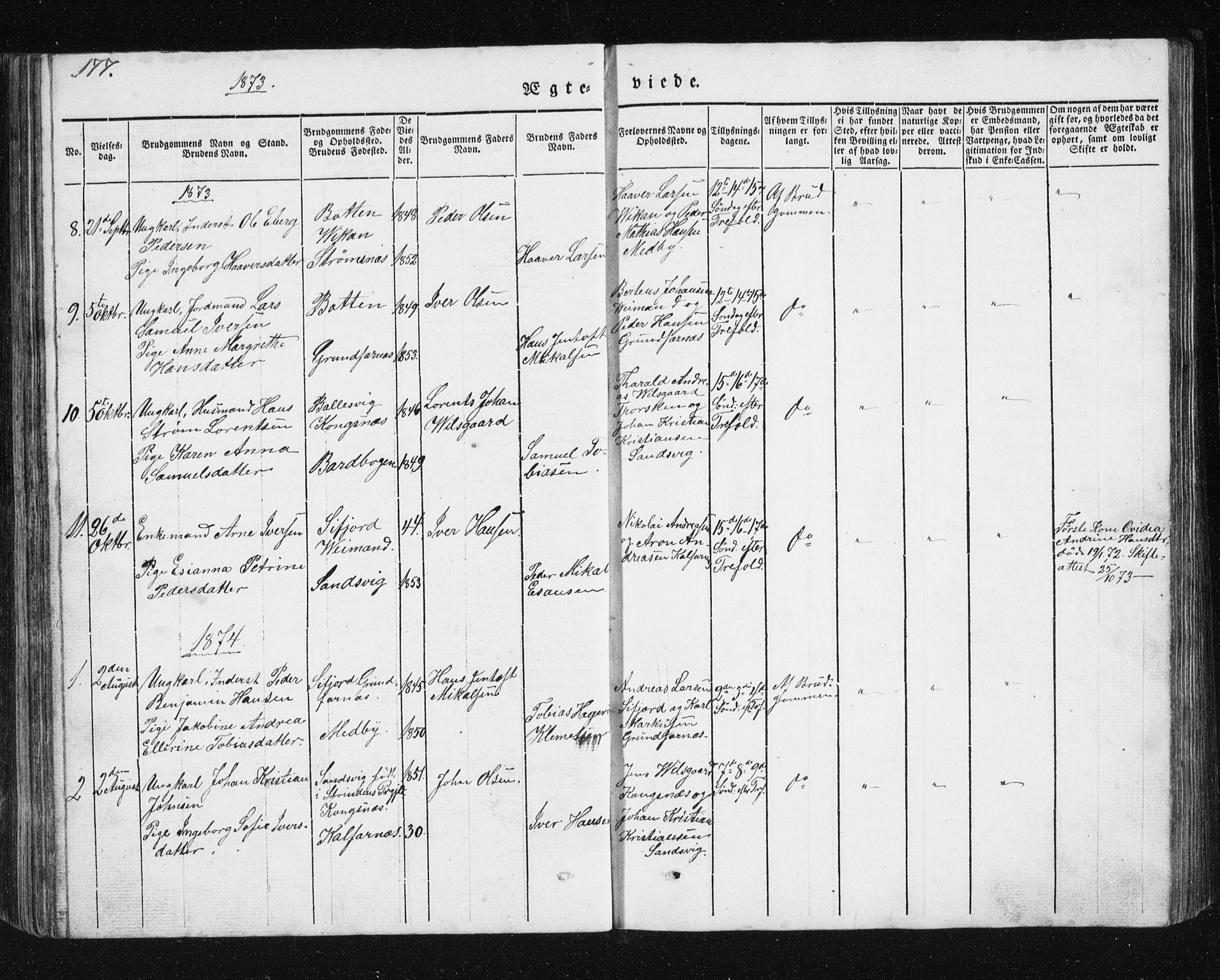 Berg sokneprestkontor, SATØ/S-1318/G/Ga/Gab/L0011klokker: Parish register (copy) no. 11, 1833-1878, p. 177
