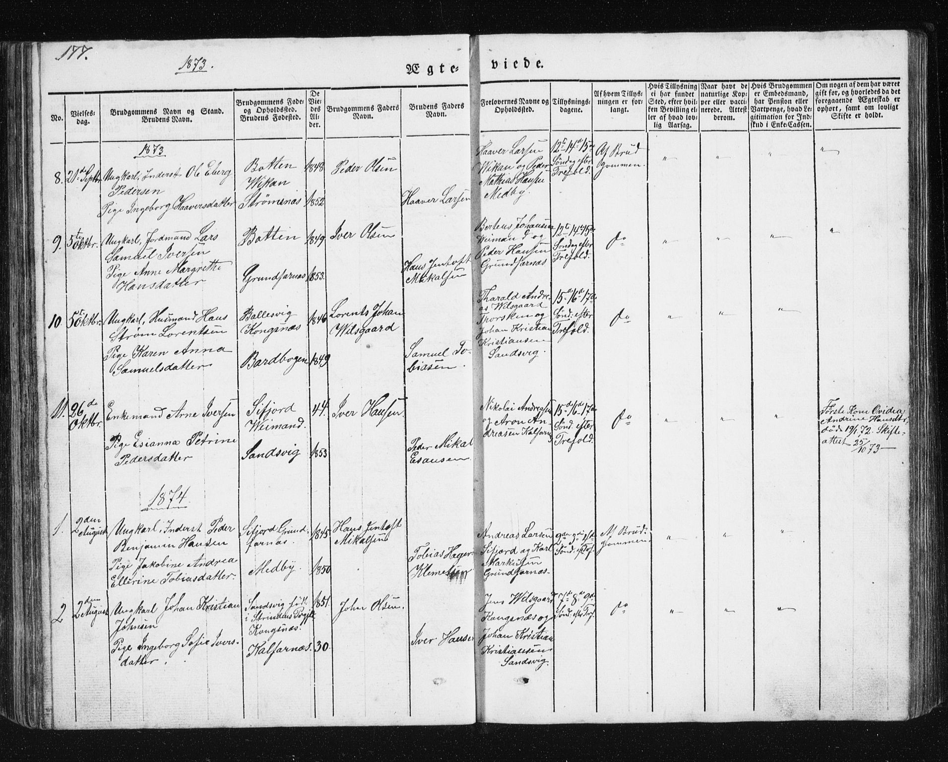 Berg sokneprestkontor, AV/SATØ-S-1318/G/Ga/Gab/L0011klokker: Parish register (copy) no. 11, 1833-1878, p. 177