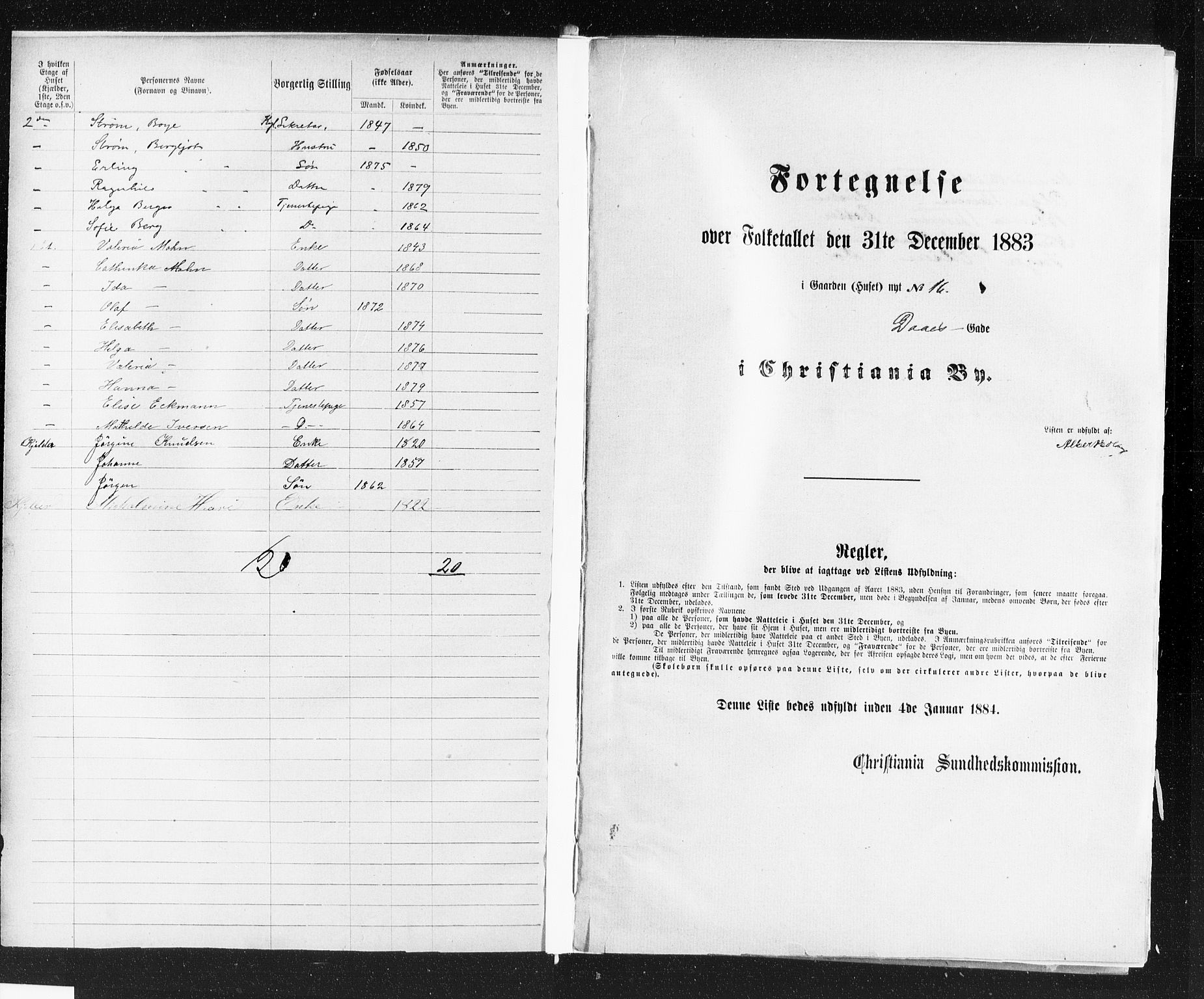 OBA, Municipal Census 1883 for Kristiania, 1883, p. 627