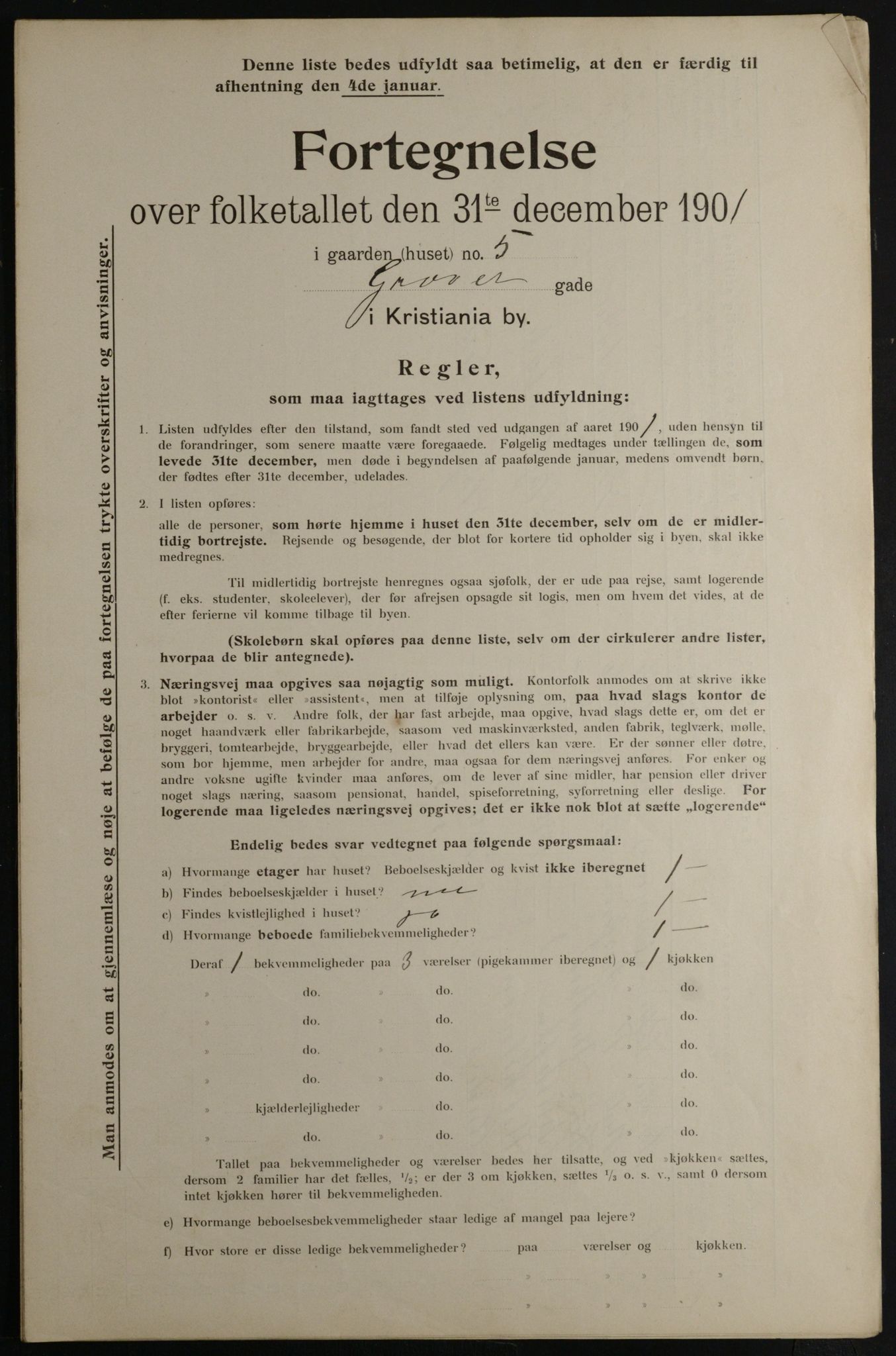 OBA, Municipal Census 1901 for Kristiania, 1901, p. 4732