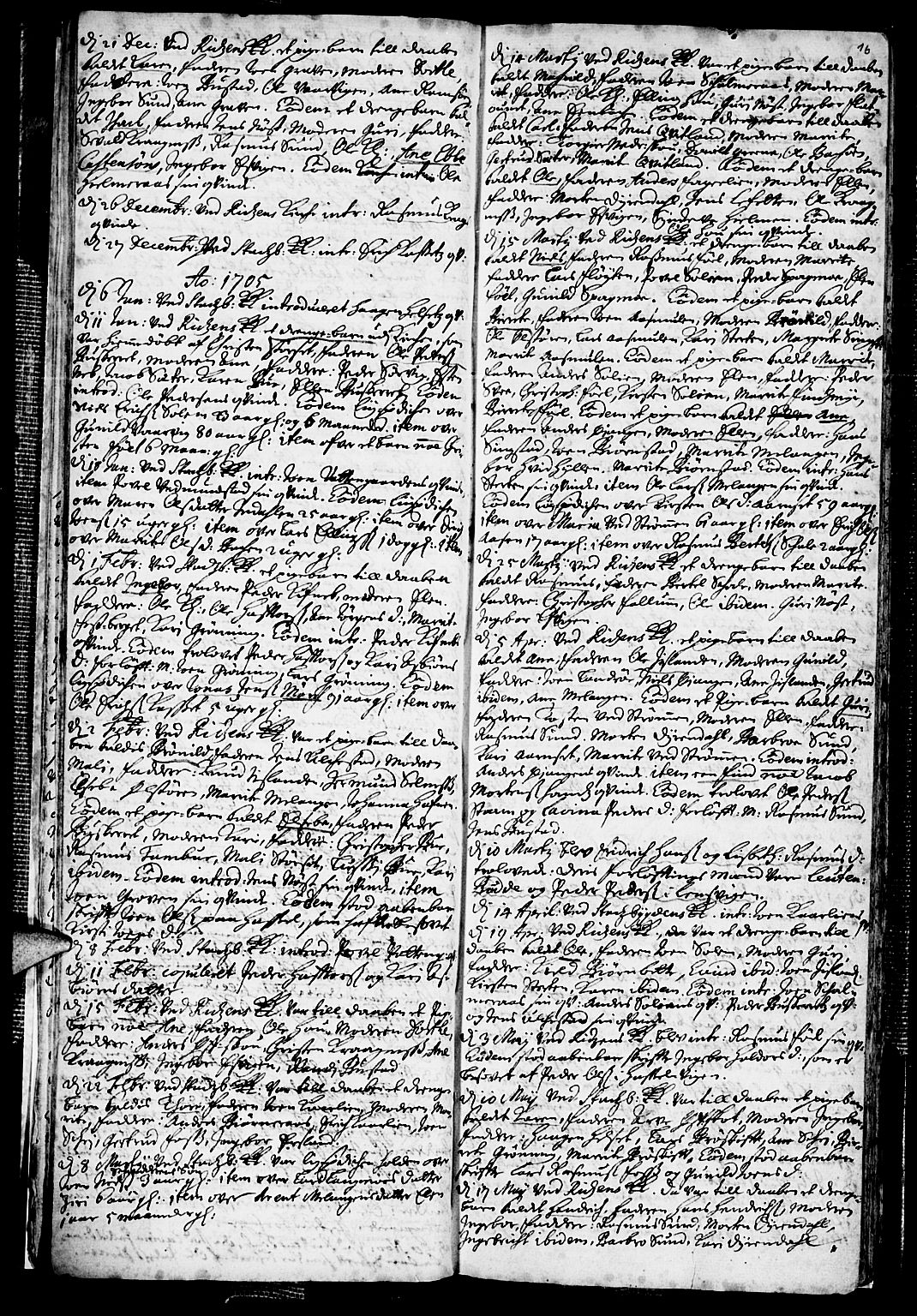 Ministerialprotokoller, klokkerbøker og fødselsregistre - Sør-Trøndelag, SAT/A-1456/646/L0603: Parish register (official) no. 646A01, 1700-1734, p. 16