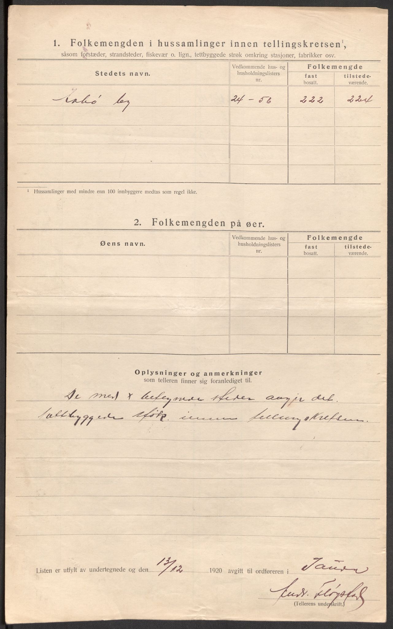 SAST, 1920 census for Sauda, 1920, p. 23