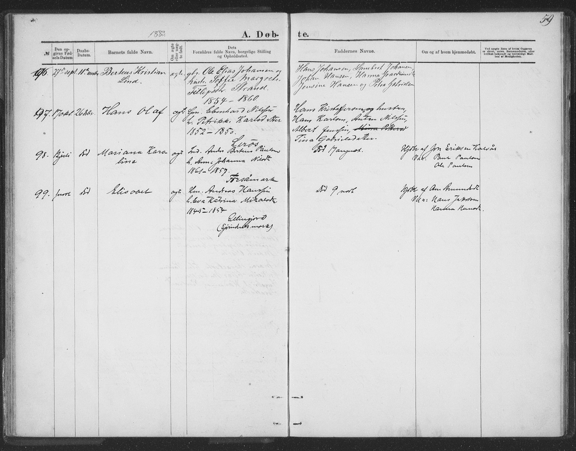 Ministerialprotokoller, klokkerbøker og fødselsregistre - Nordland, AV/SAT-A-1459/863/L0913: Parish register (copy) no. 863C03, 1877-1885, p. 59