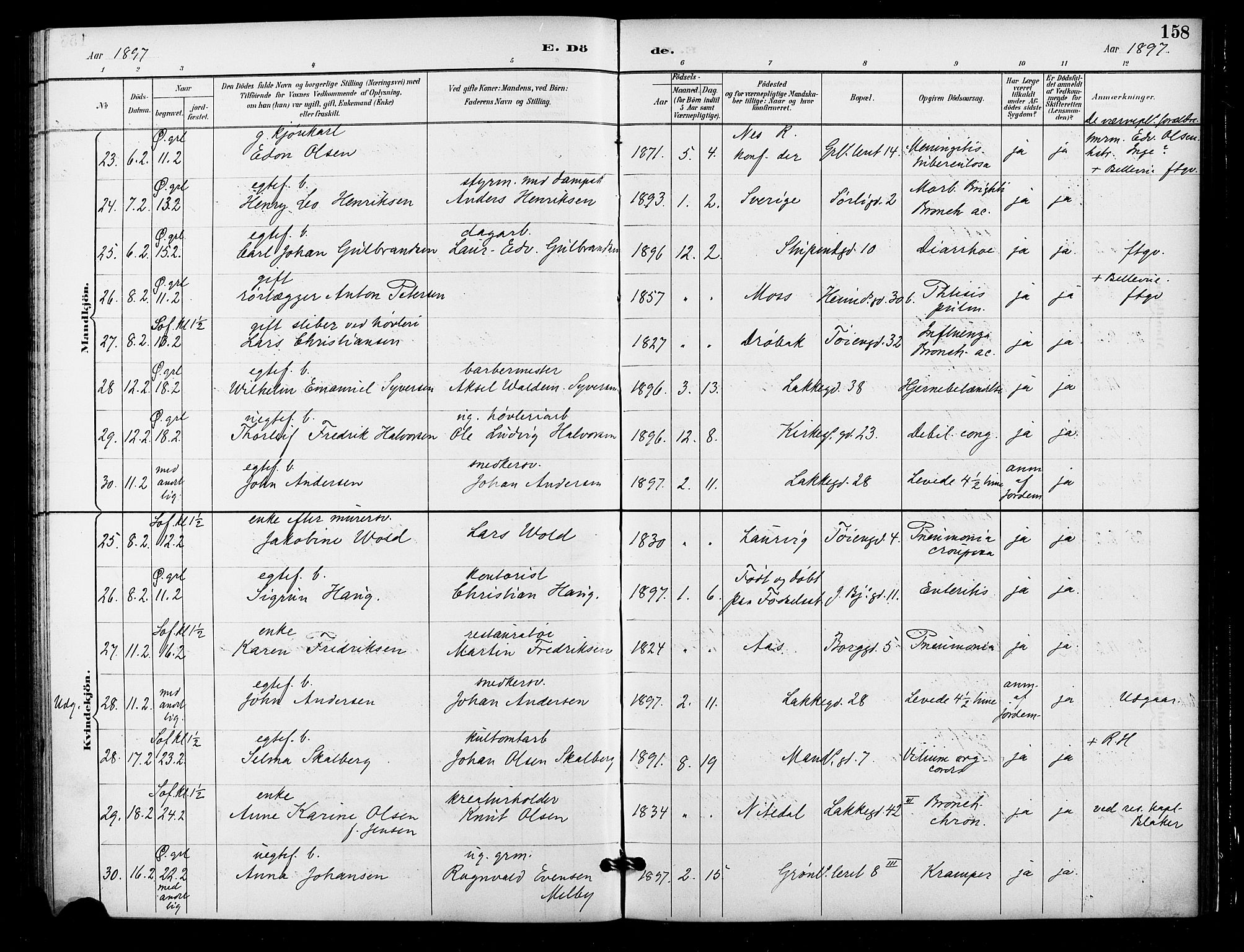 Grønland prestekontor Kirkebøker, AV/SAO-A-10848/F/Fa/L0010: Parish register (official) no. 10, 1891-1898, p. 158