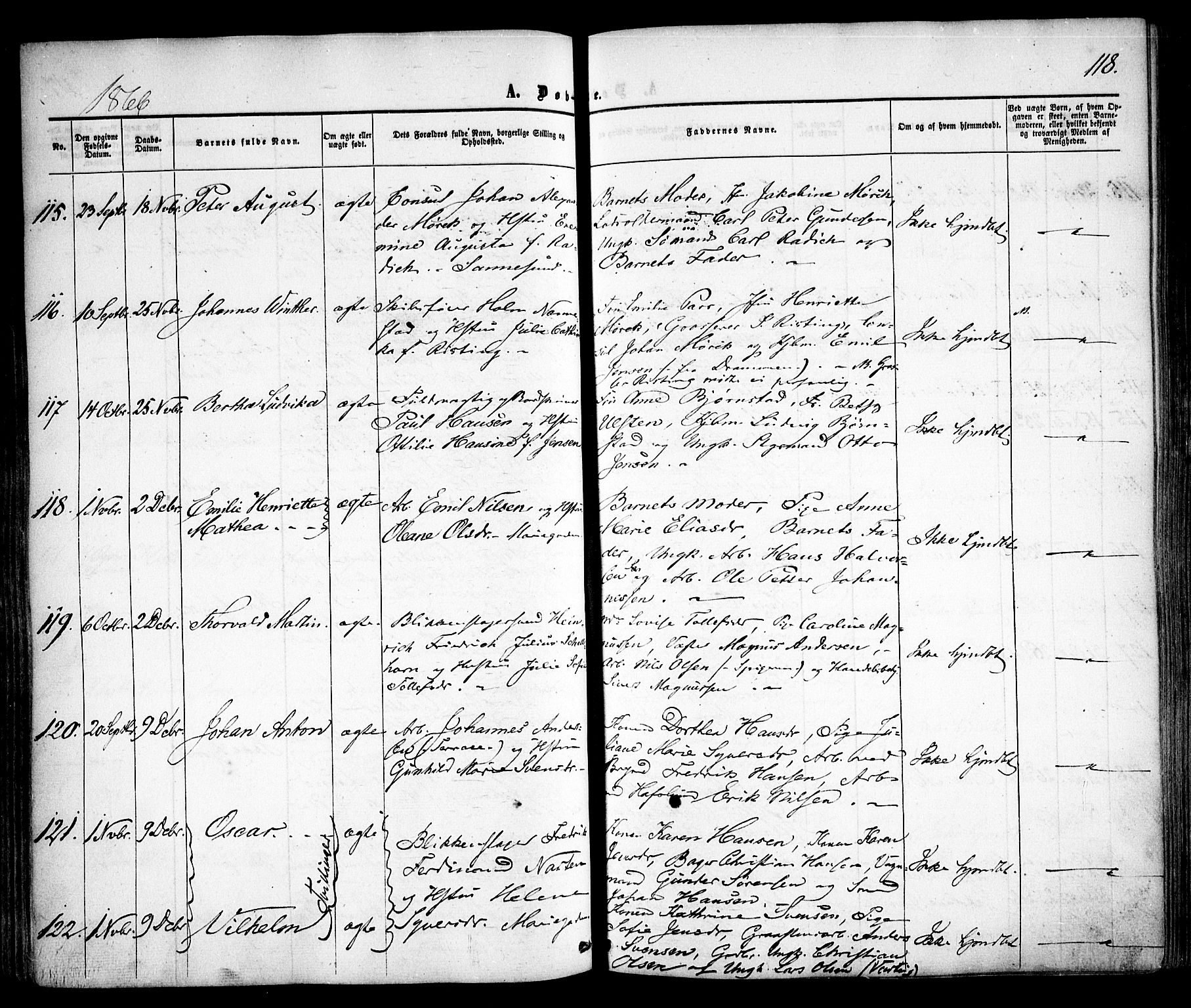 Sarpsborg prestekontor Kirkebøker, AV/SAO-A-2006/F/Fa/L0001: Parish register (official) no. 1, 1859-1868, p. 118