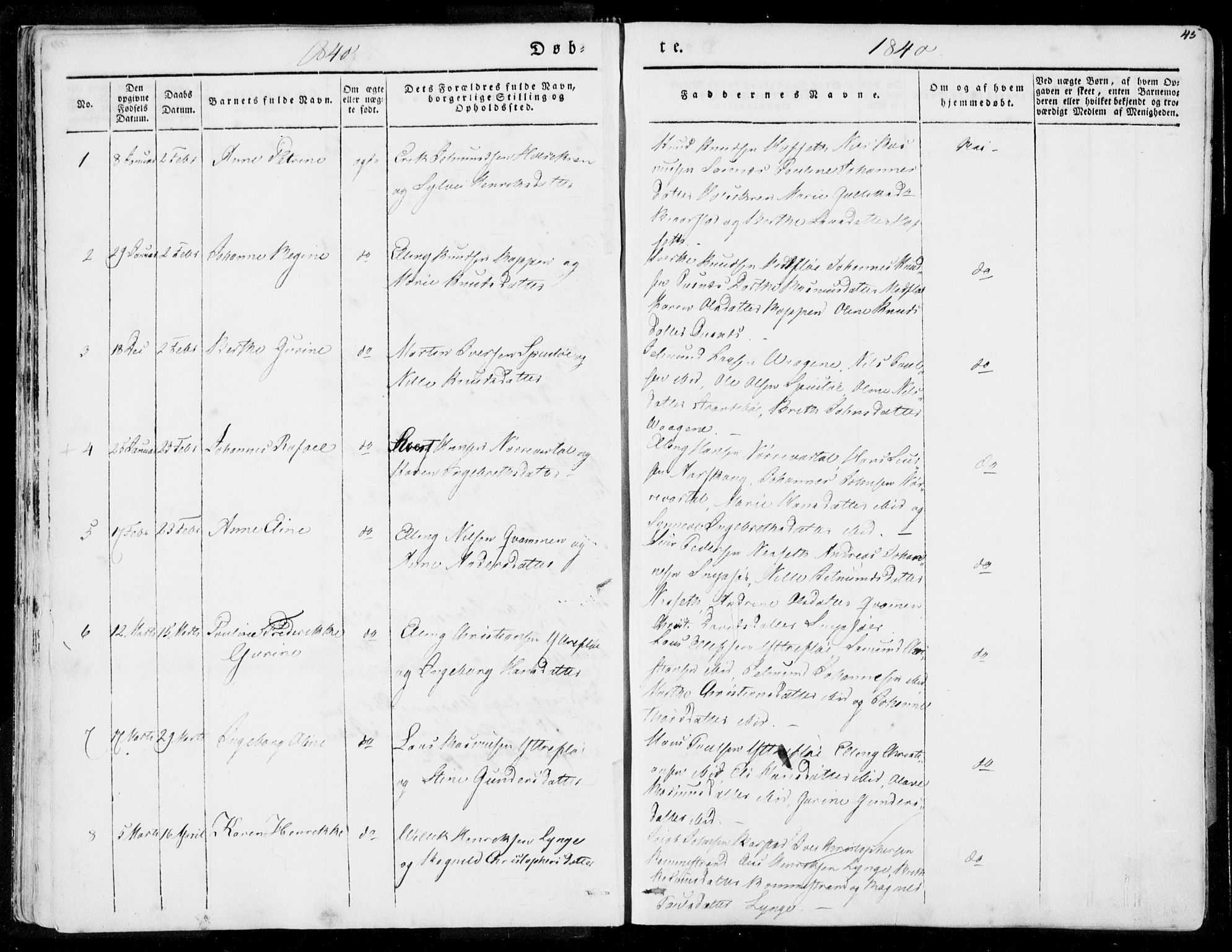 Ministerialprotokoller, klokkerbøker og fødselsregistre - Møre og Romsdal, AV/SAT-A-1454/509/L0104: Parish register (official) no. 509A02, 1833-1847, p. 45