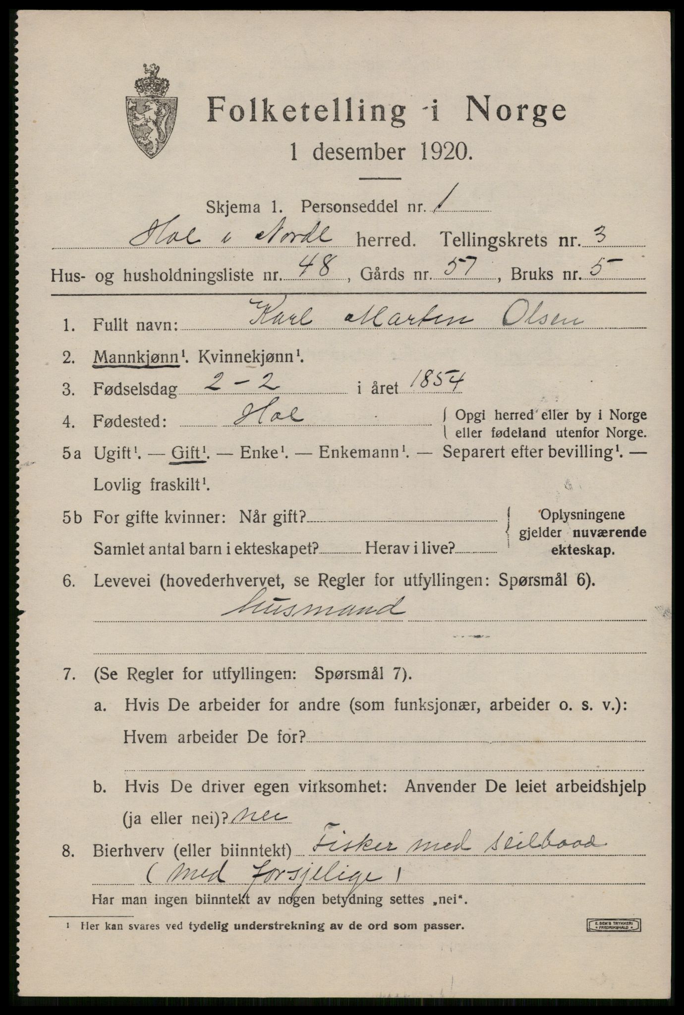 SAT, 1920 census for Hol, 1920, p. 2961