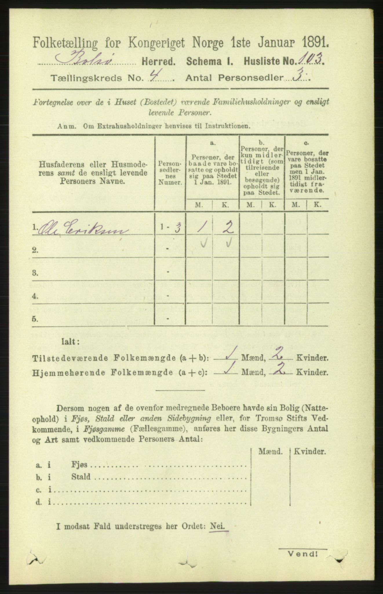 RA, 1891 census for 1544 Bolsøy, 1891, p. 2400