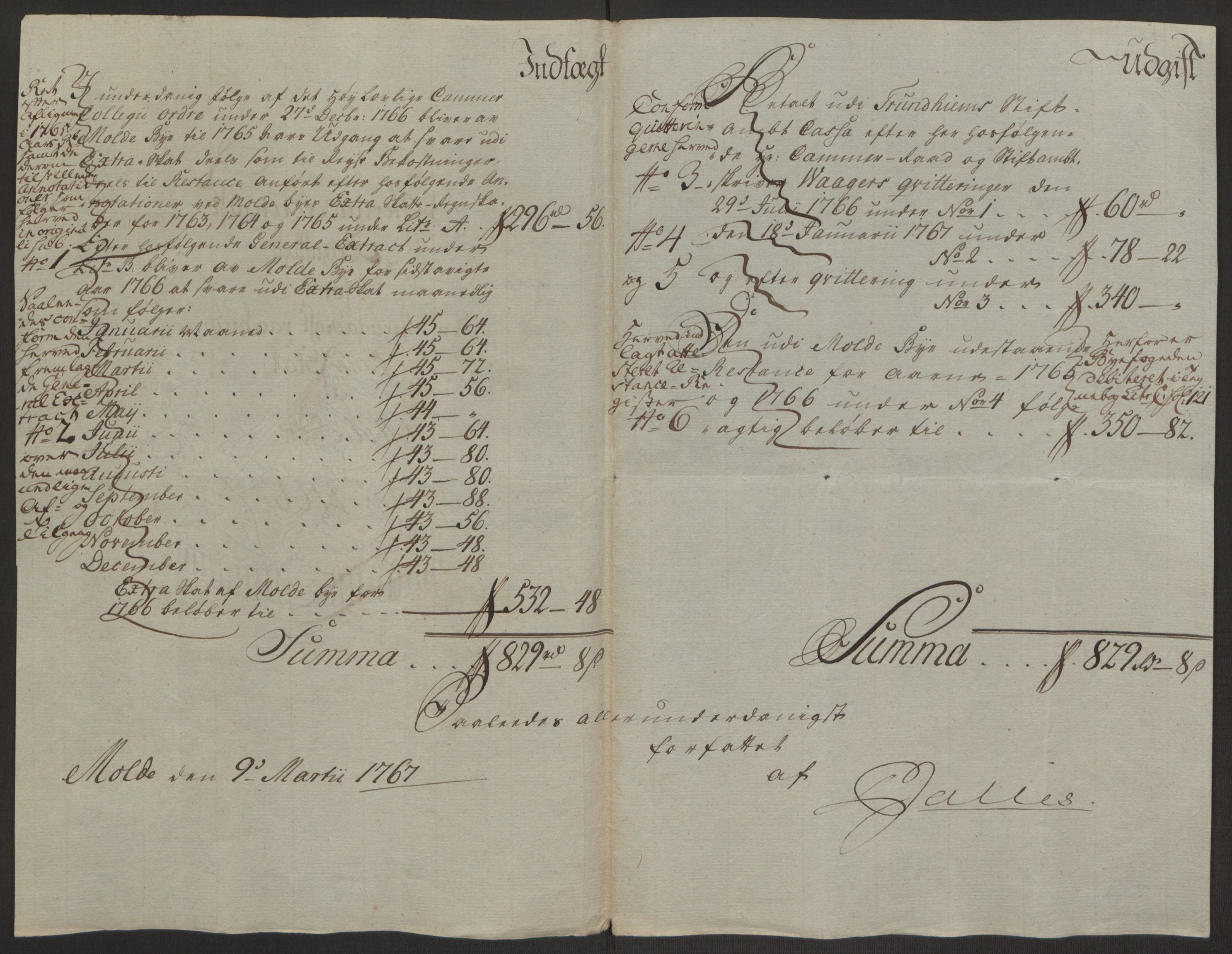 Rentekammeret inntil 1814, Reviderte regnskaper, Byregnskaper, RA/EA-4066/R/Rq/L0487/0004: [Q1] Kontribusjonsregnskap / Ekstraskatt, 1762-1772, p. 126