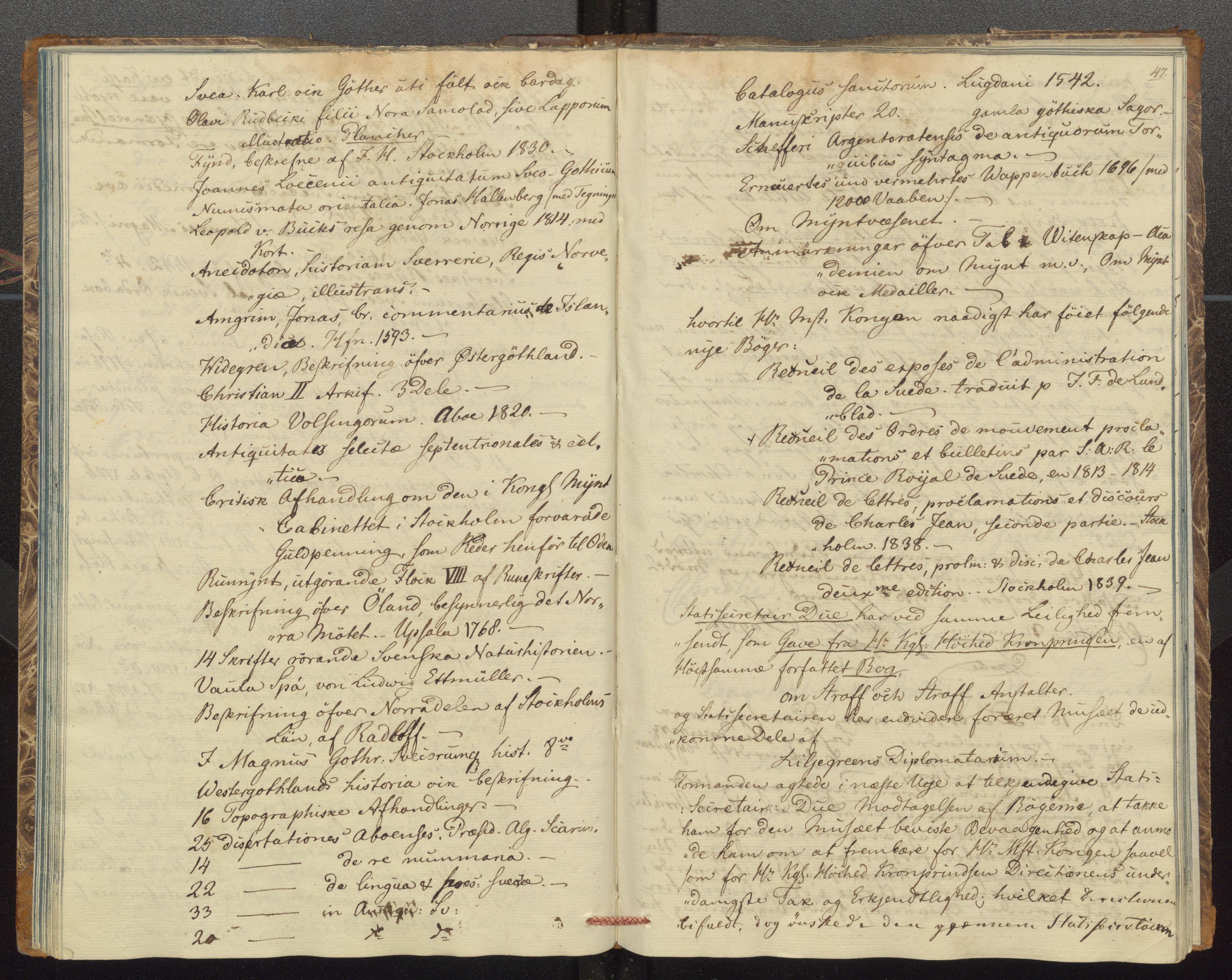 Bergens Museum, UMB/A007/A/Aa/L0004: Forhandlingsprotokoll , 1834-1845, p. 47