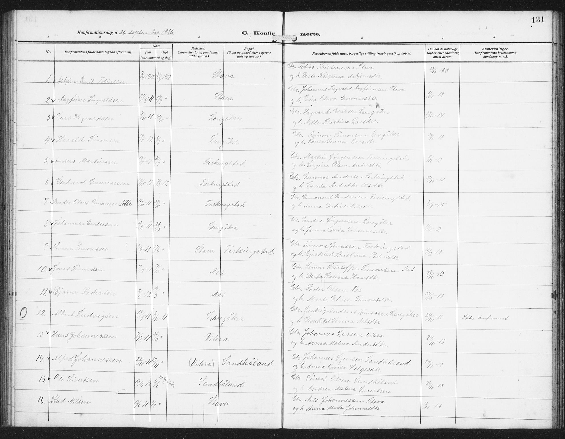 Skudenes sokneprestkontor, SAST/A -101849/H/Ha/Hab/L0011: Parish register (copy) no. B 11, 1909-1943, p. 131