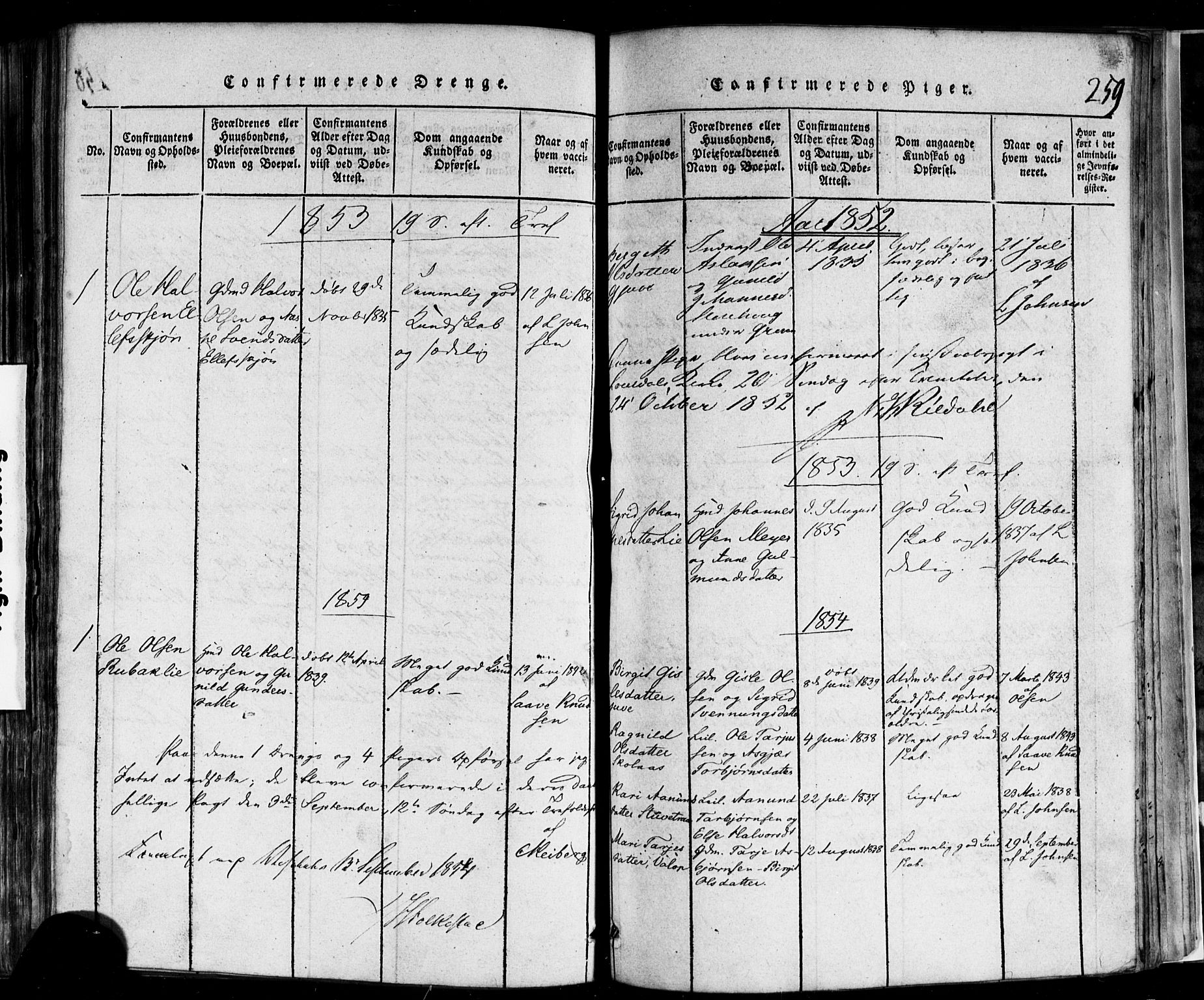 Rauland kirkebøker, SAKO/A-292/F/Fa/L0002: Parish register (official) no. 2, 1815-1860, p. 259