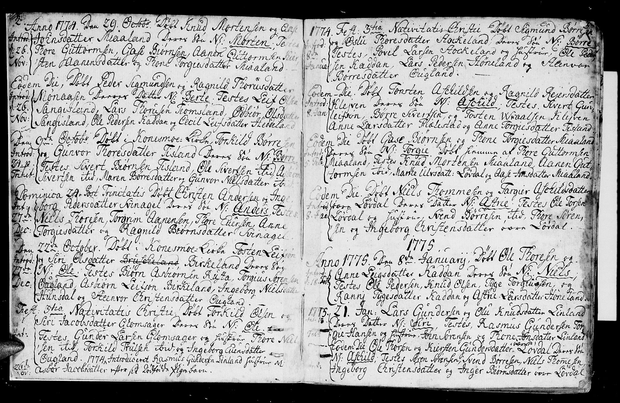 Holum sokneprestkontor, AV/SAK-1111-0022/F/Fa/Fab/L0004: Parish register (official) no. A 4, 1774-1847, p. 2-3