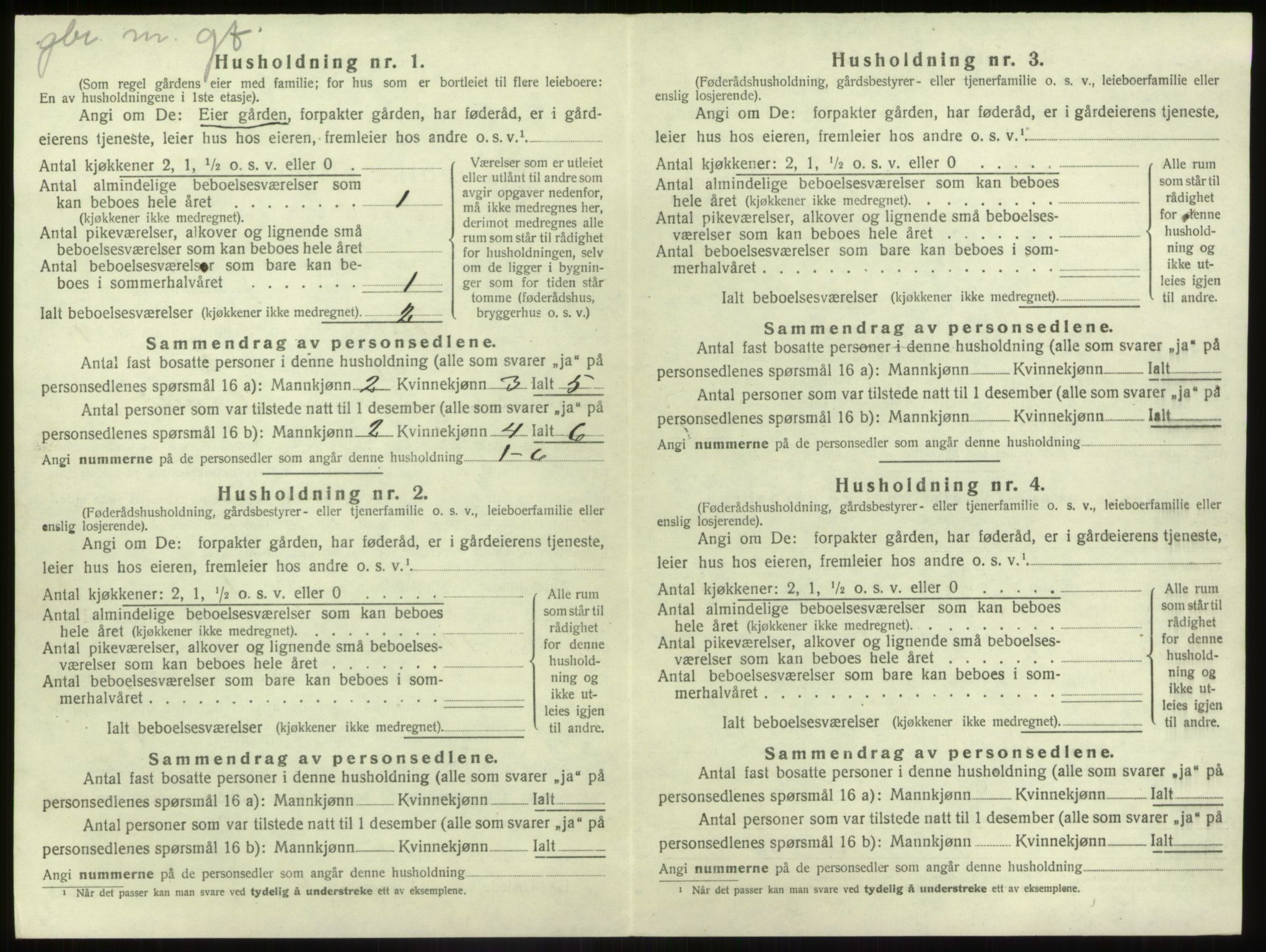 SAB, 1920 census for Jølster, 1920, p. 604