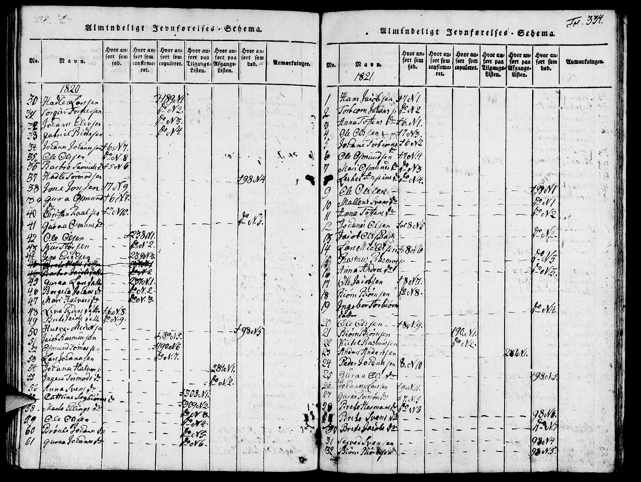 Vikedal sokneprestkontor, SAST/A-101840/01/V: Parish register (copy) no. B 3, 1816-1867, p. 334