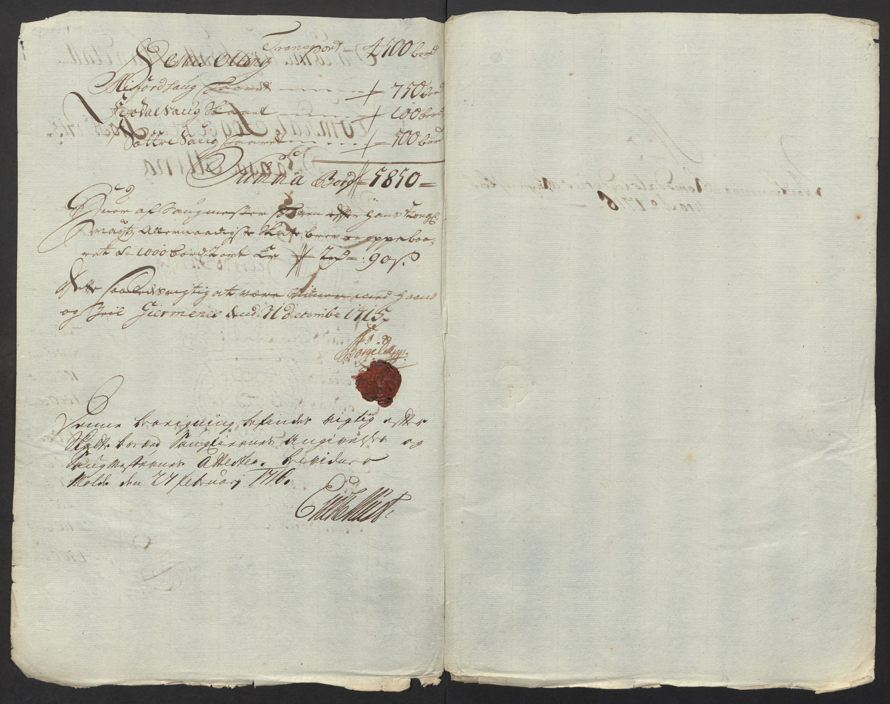 Rentekammeret inntil 1814, Reviderte regnskaper, Fogderegnskap, AV/RA-EA-4092/R55/L3663: Fogderegnskap Romsdal, 1715-1716, p. 102