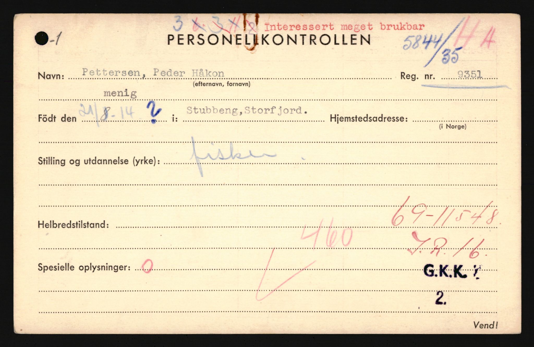 Forsvaret, Troms infanteriregiment nr. 16, AV/RA-RAFA-3146/P/Pa/L0019: Rulleblad for regimentets menige mannskaper, årsklasse 1935, 1935, p. 1059