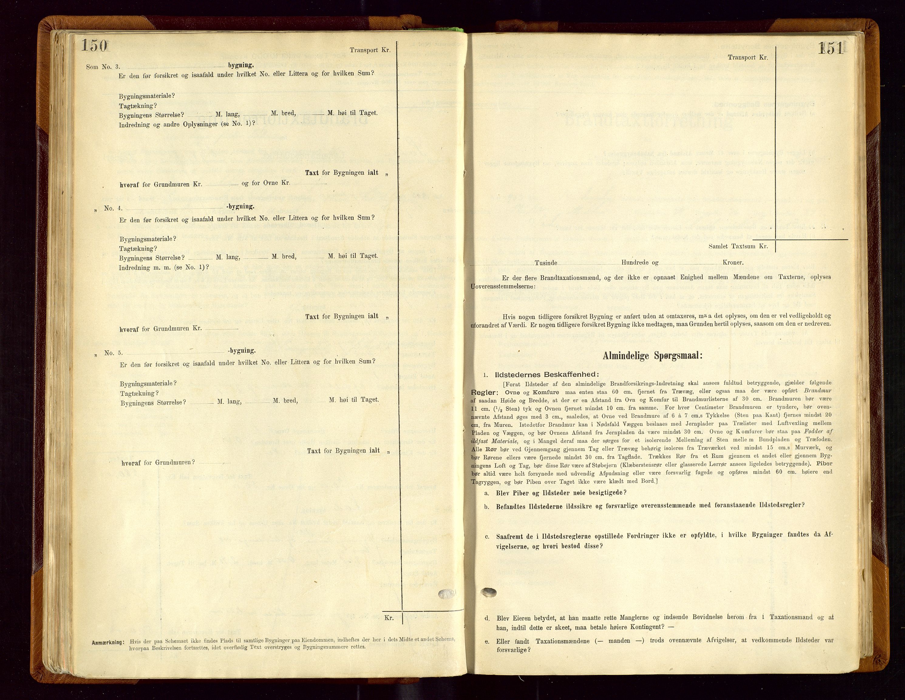 Sauda lensmannskontor, SAST/A-100177/Gob/L0001: Branntakstprotokoll - skjematakst, 1894-1914, p. 150-151