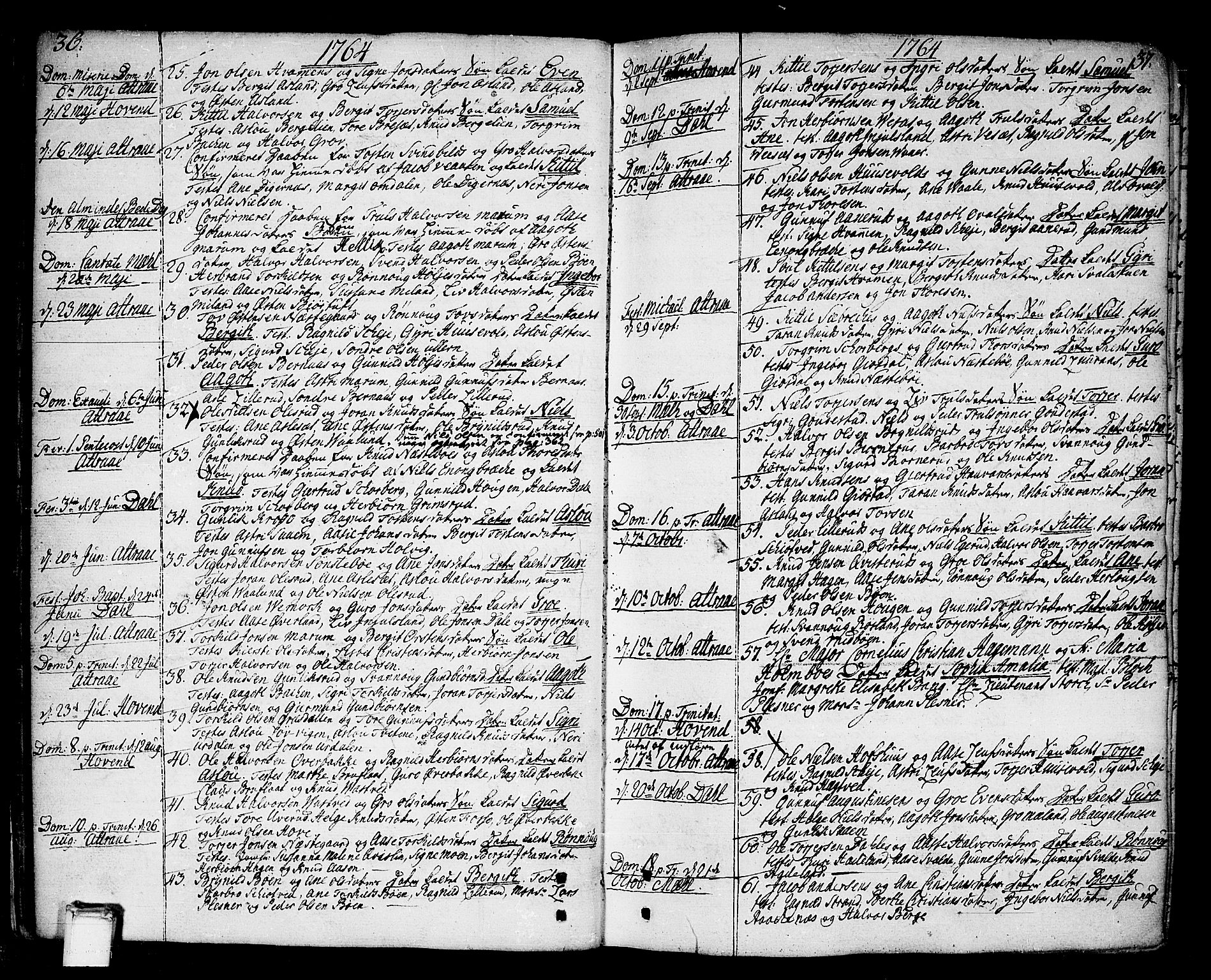 Tinn kirkebøker, AV/SAKO-A-308/F/Fa/L0002: Parish register (official) no. I 2, 1757-1810, p. 36-37