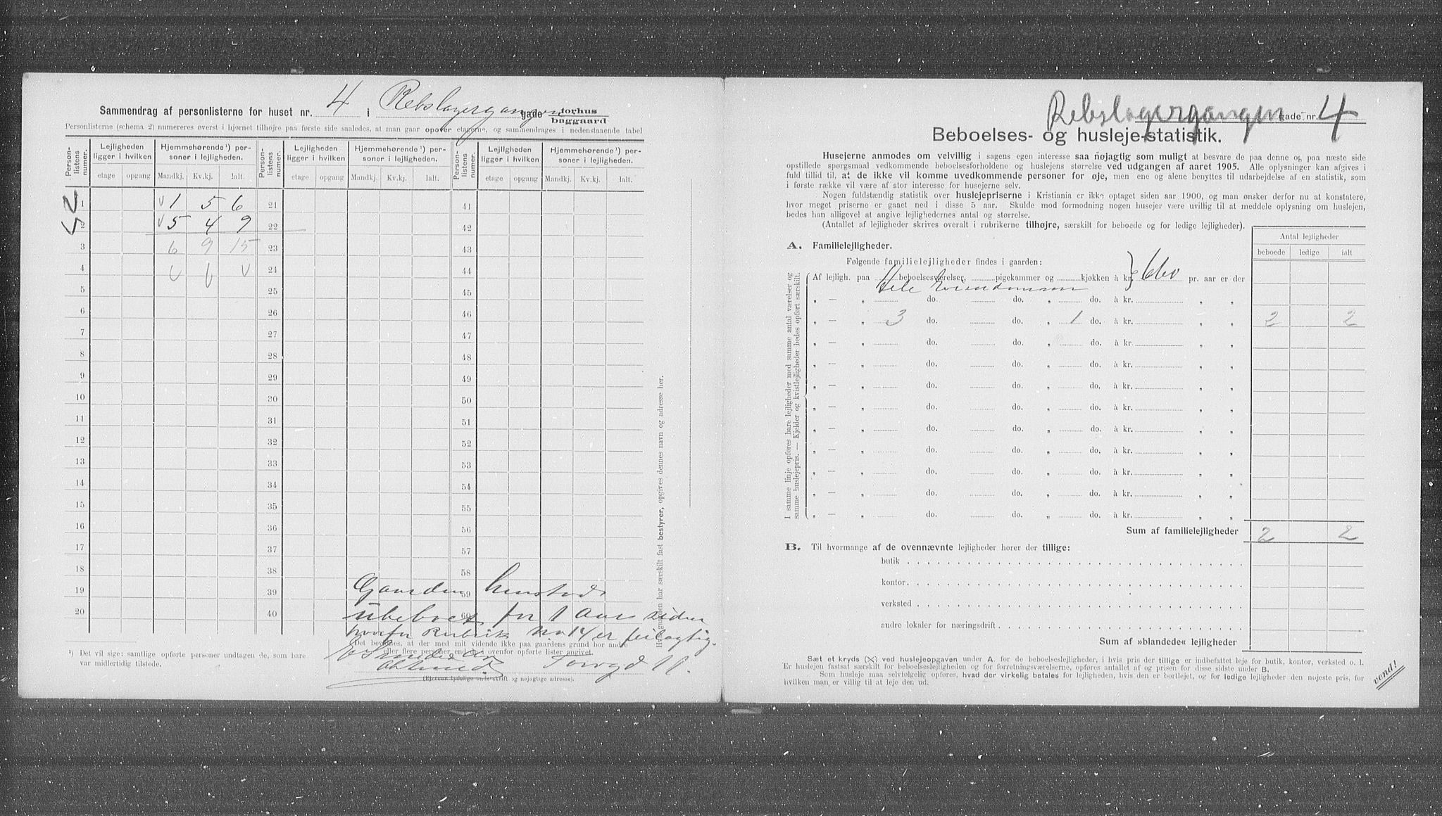 OBA, Municipal Census 1905 for Kristiania, 1905, p. 43329