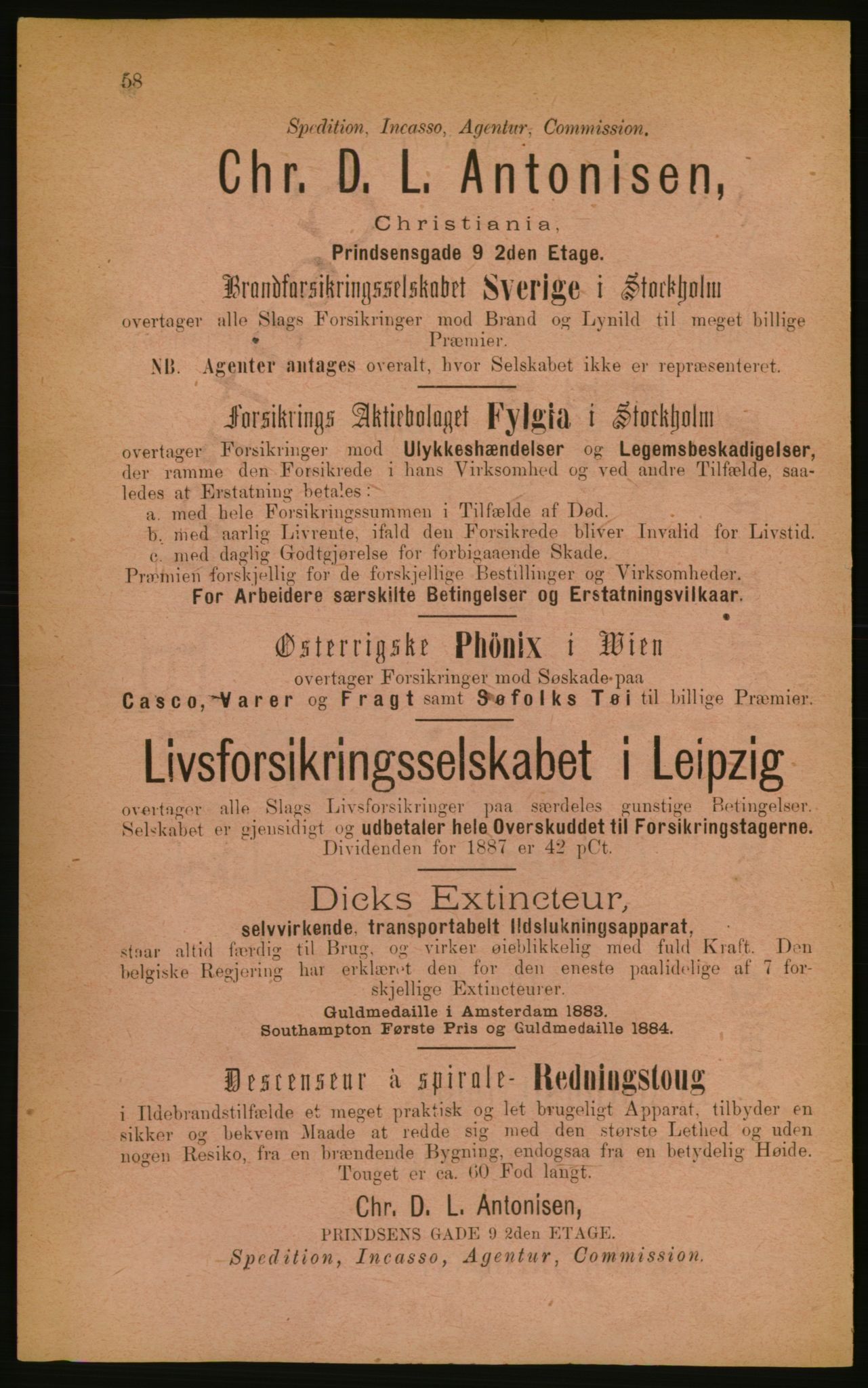 Kristiania/Oslo adressebok, PUBL/-, 1888, p. 58