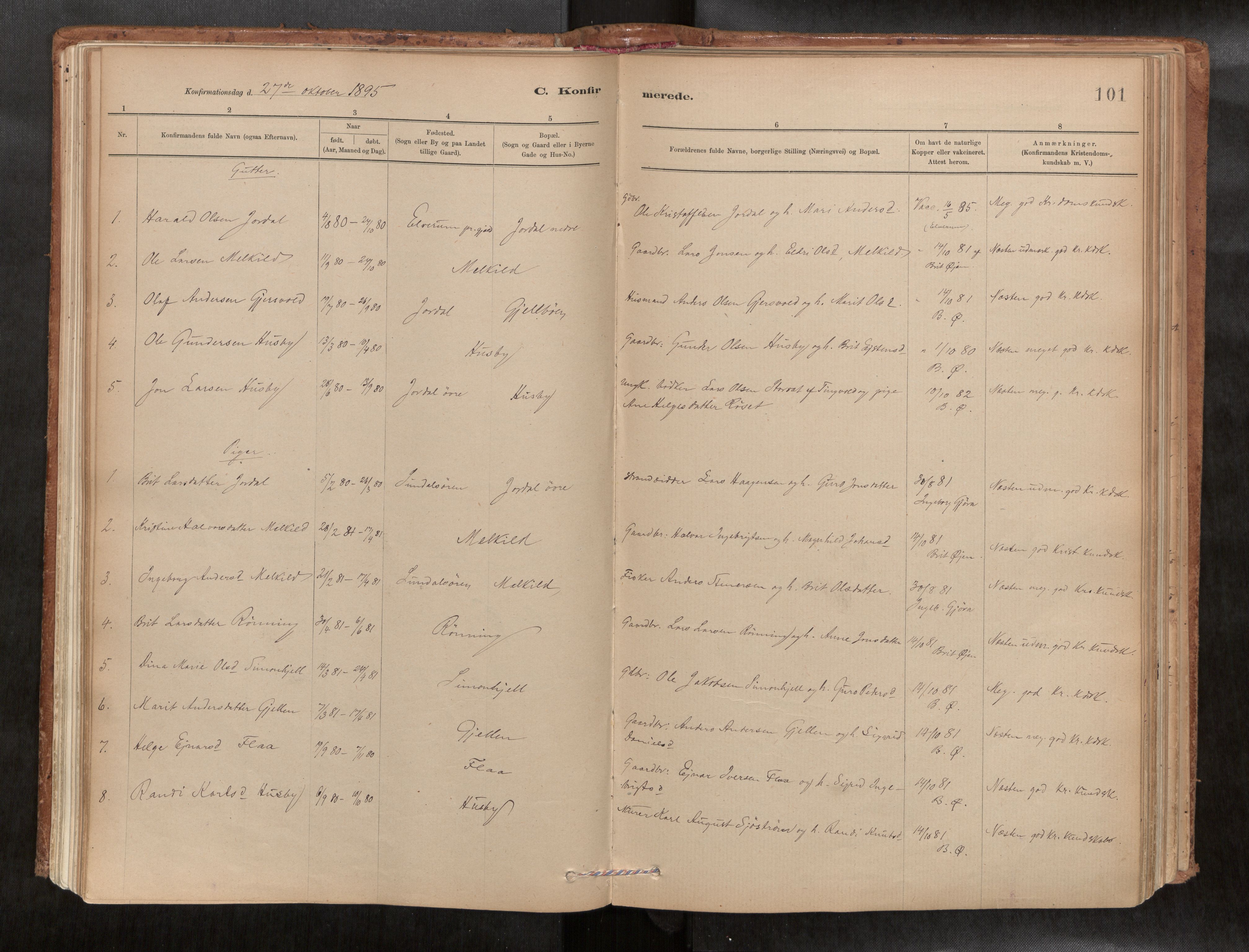 Ministerialprotokoller, klokkerbøker og fødselsregistre - Møre og Romsdal, SAT/A-1454/588/L1006: Parish register (official) no. 588A03, 1886-1912, p. 101