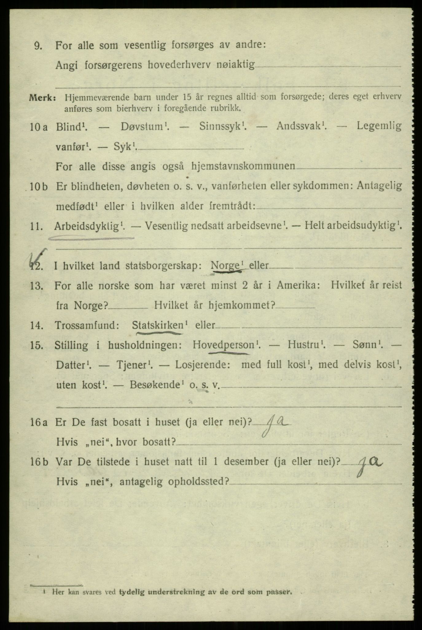 SAB, 1920 census for Bergen, 1920, p. 95831