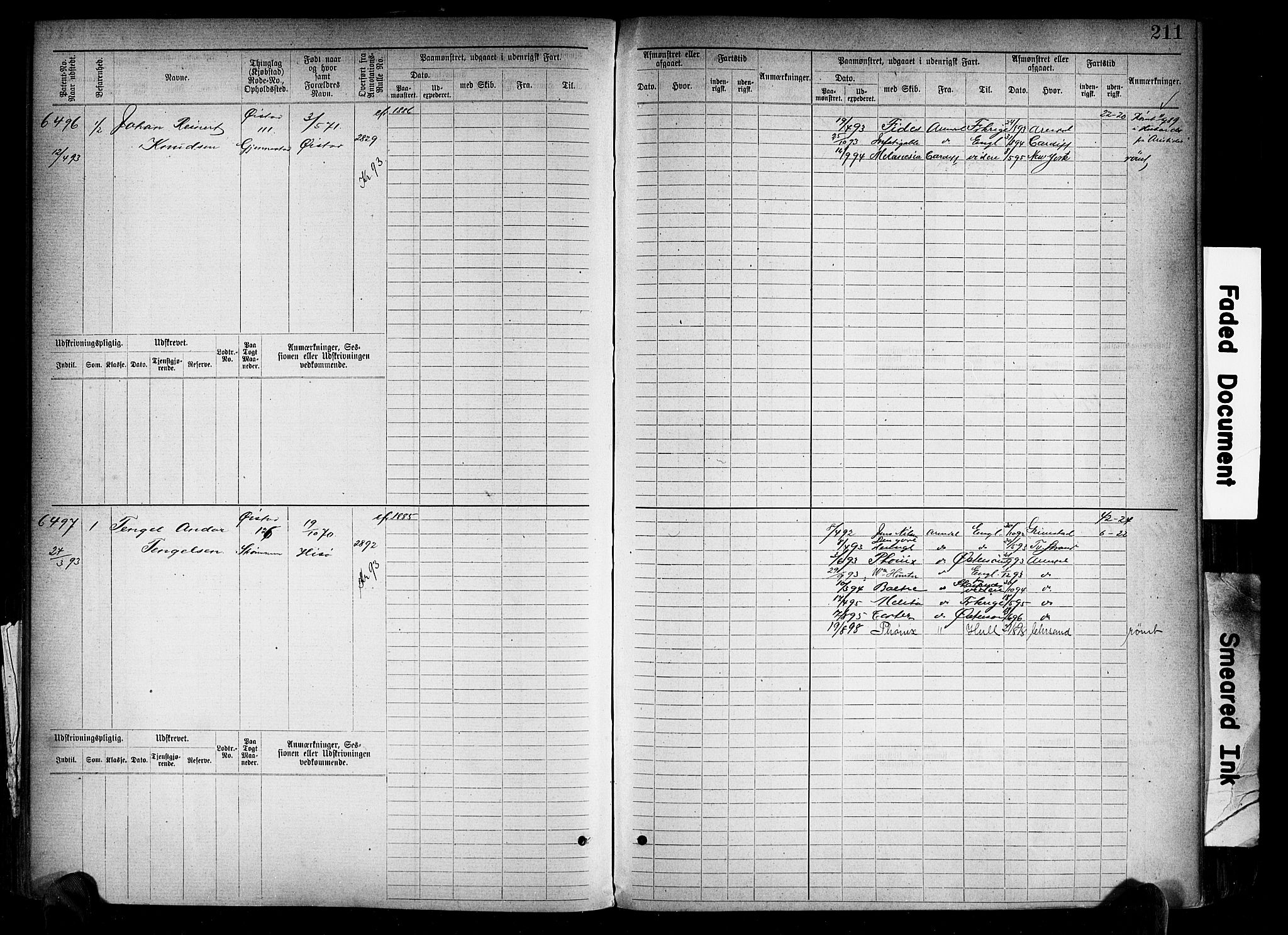 Arendal mønstringskrets, AV/SAK-2031-0012/F/Fb/L0018: Hovedrulle A nr 6077-6849, S-16, 1892-1894, p. 211