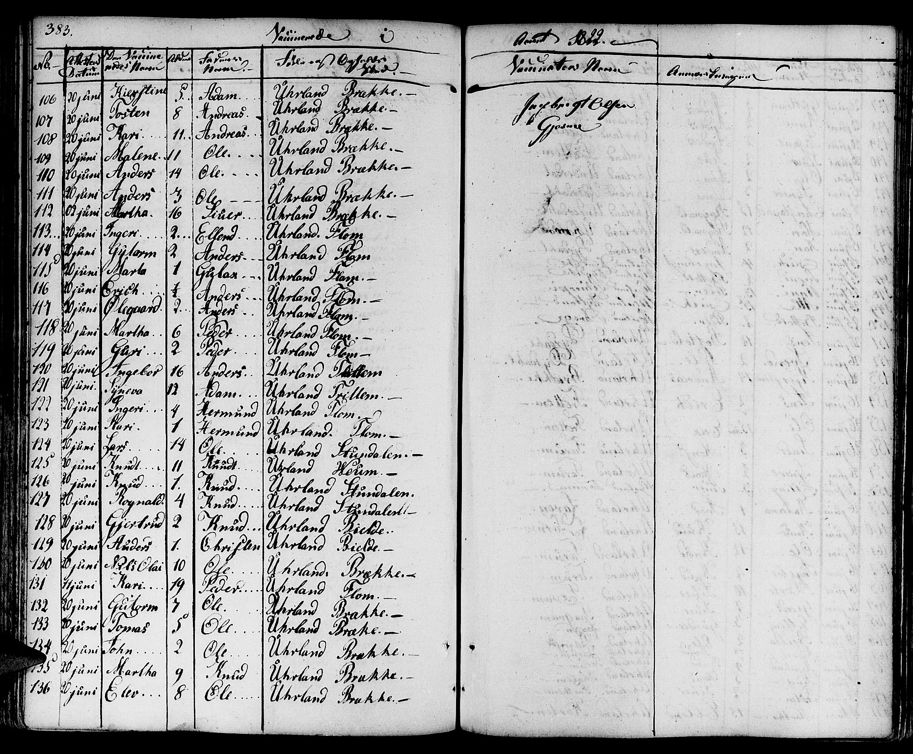 Aurland sokneprestembete, SAB/A-99937/H/Ha/Haa/L0006: Parish register (official) no. A 6, 1821-1859, p. 383